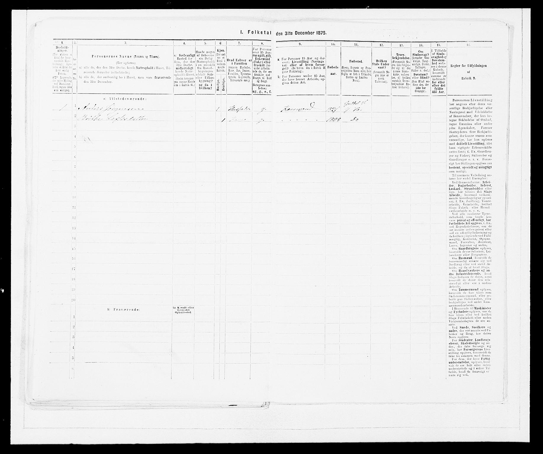 SAB, 1875 census for 1429P Ytre Holmedal, 1875, p. 1110