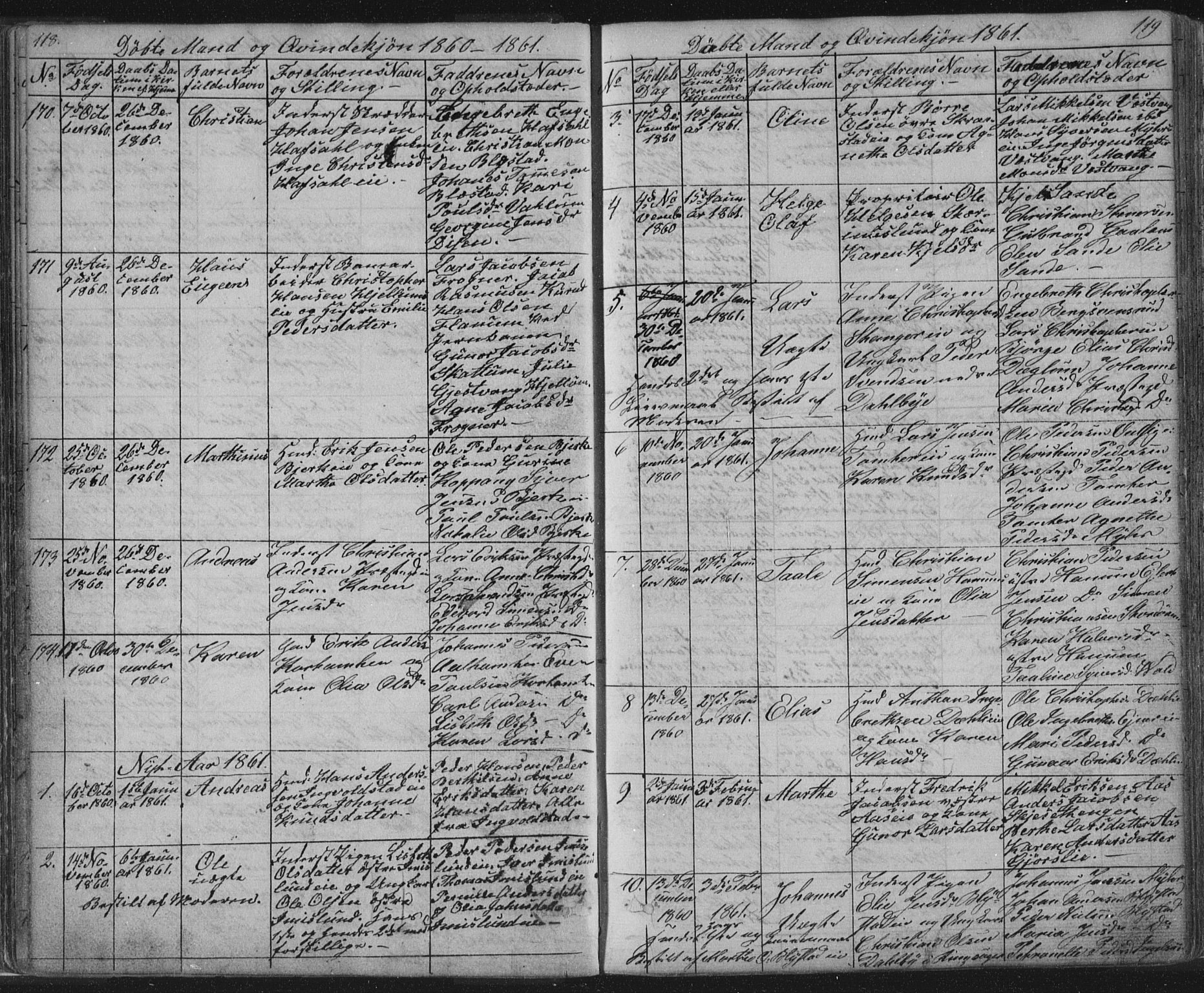 Vang prestekontor, Hedmark, SAH/PREST-008/H/Ha/Hab/L0010A: Parish register (copy) no. 10a, 1854-1896, p. 118-119