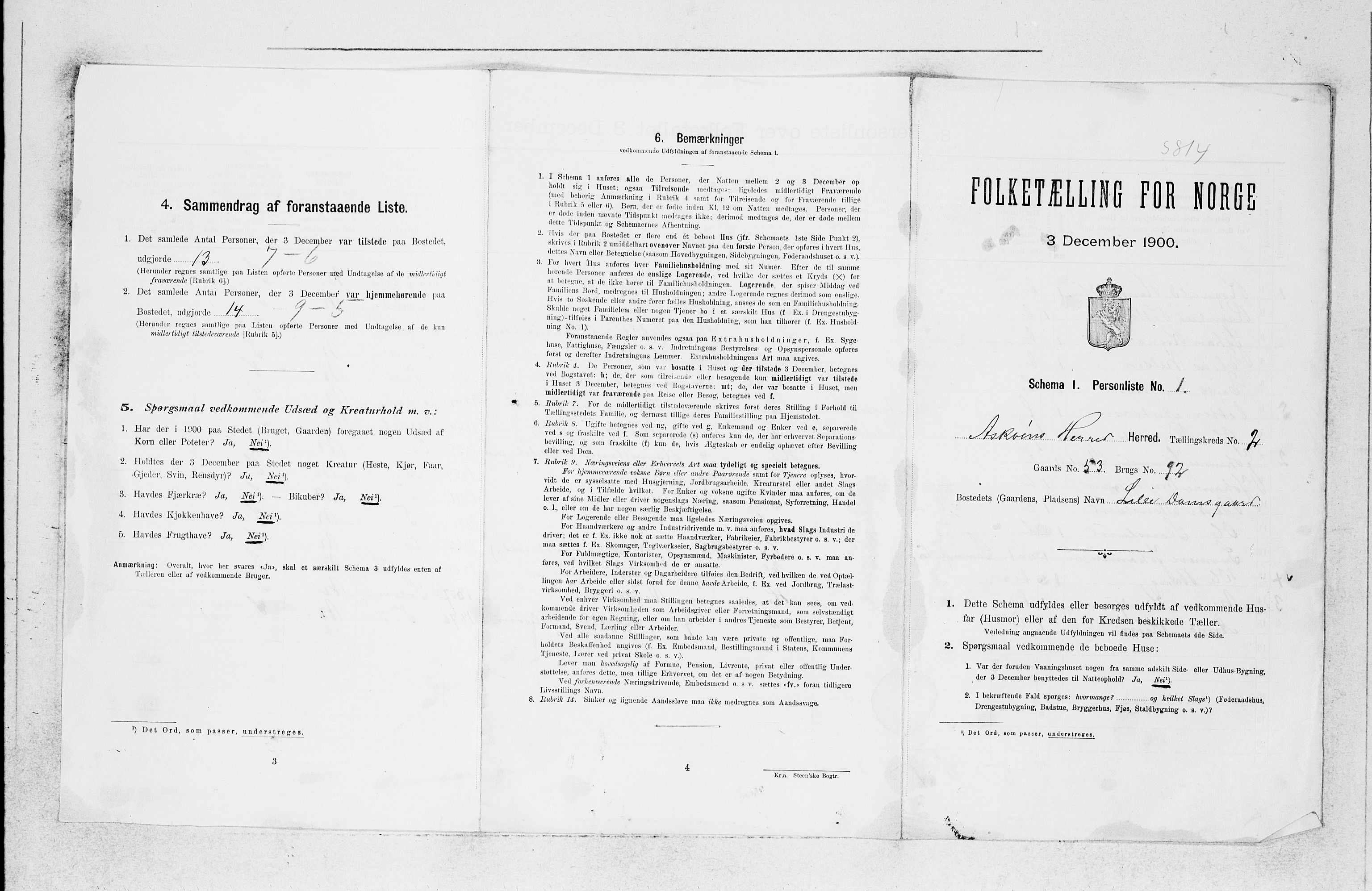 SAB, 1900 census for Askøy, 1900, p. 324
