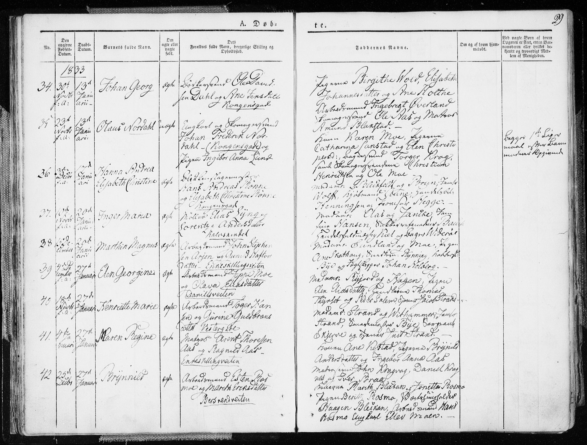 Ministerialprotokoller, klokkerbøker og fødselsregistre - Sør-Trøndelag, SAT/A-1456/601/L0047: Parish register (official) no. 601A15, 1831-1839, p. 29