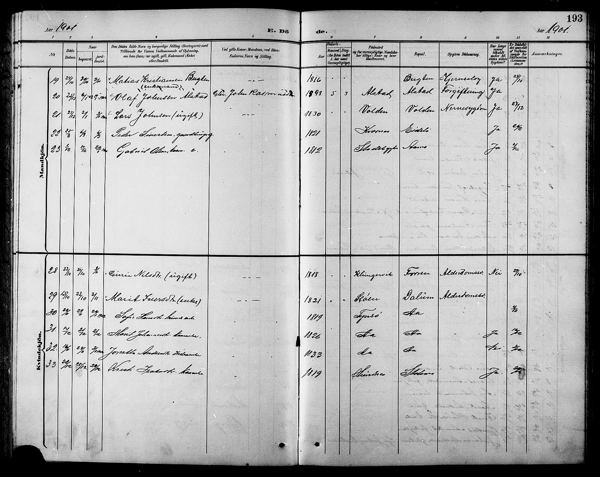 Ministerialprotokoller, klokkerbøker og fødselsregistre - Sør-Trøndelag, SAT/A-1456/630/L0505: Parish register (copy) no. 630C03, 1899-1914, p. 193