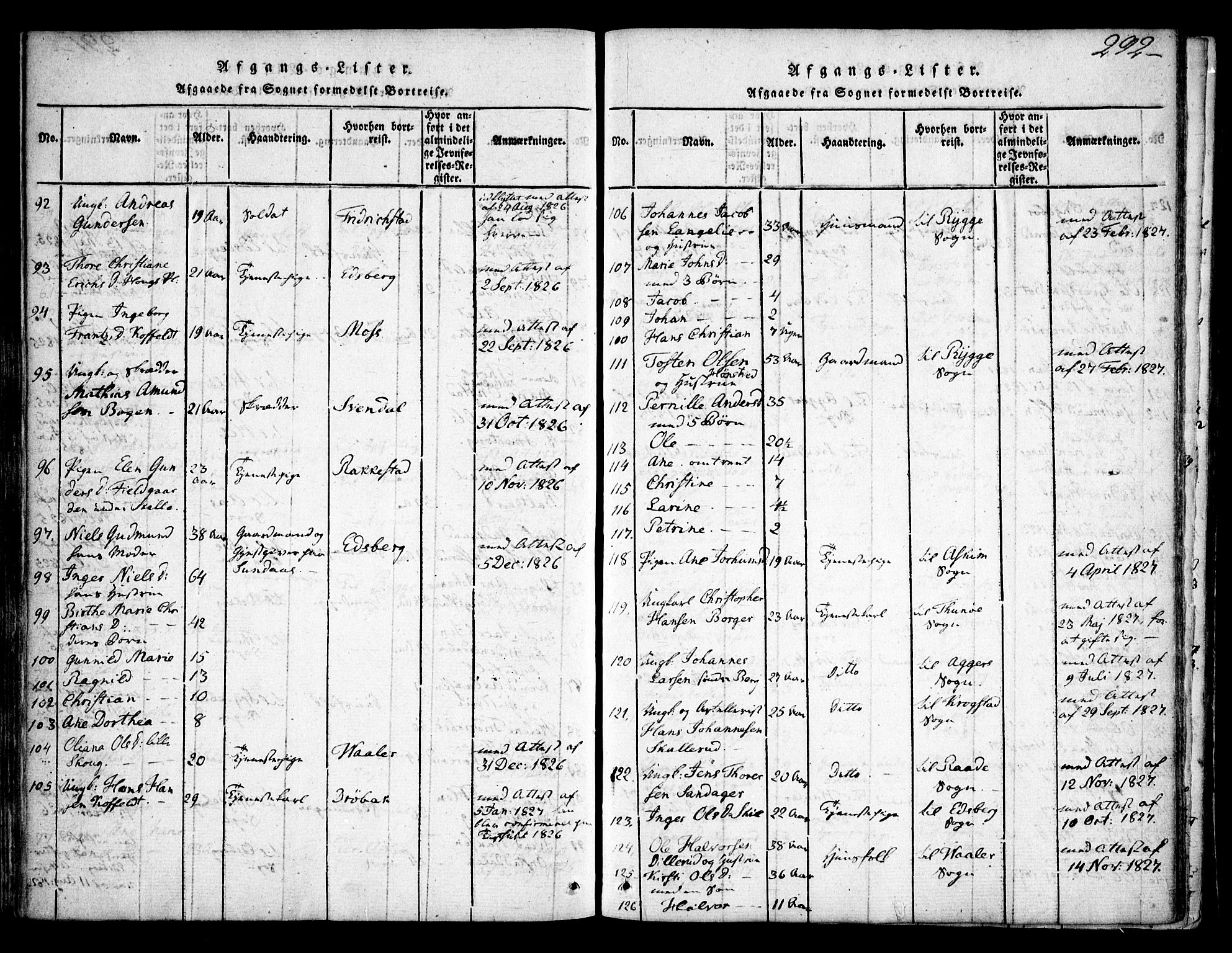 Skiptvet prestekontor Kirkebøker, SAO/A-20009/F/Fa/L0005: Parish register (official) no. 5, 1814-1838, p. 292