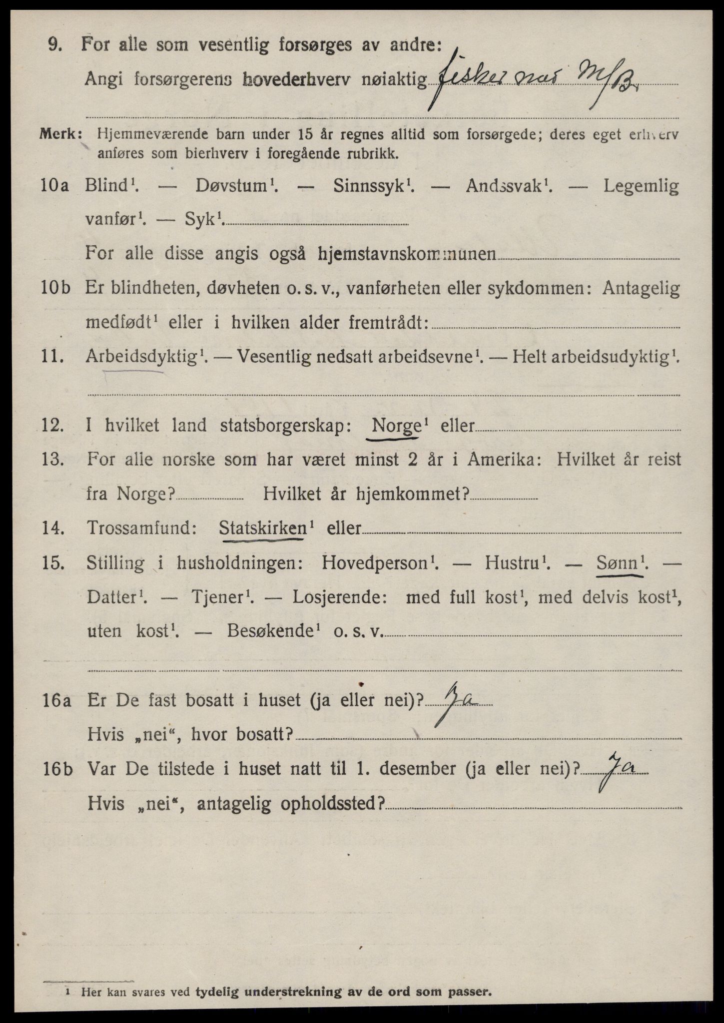 SAT, 1920 census for Ulstein, 1920, p. 5341