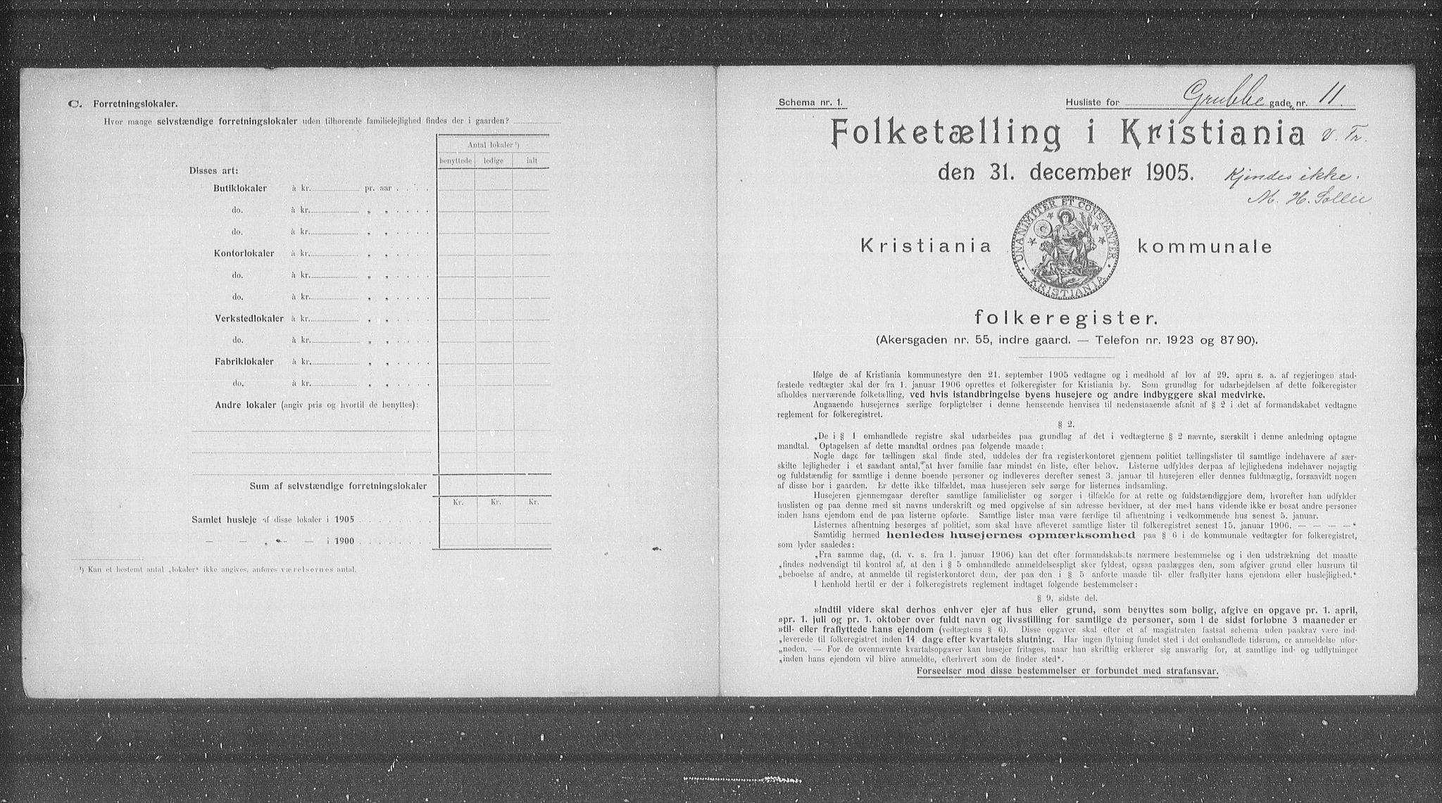 OBA, Municipal Census 1905 for Kristiania, 1905, p. 15659