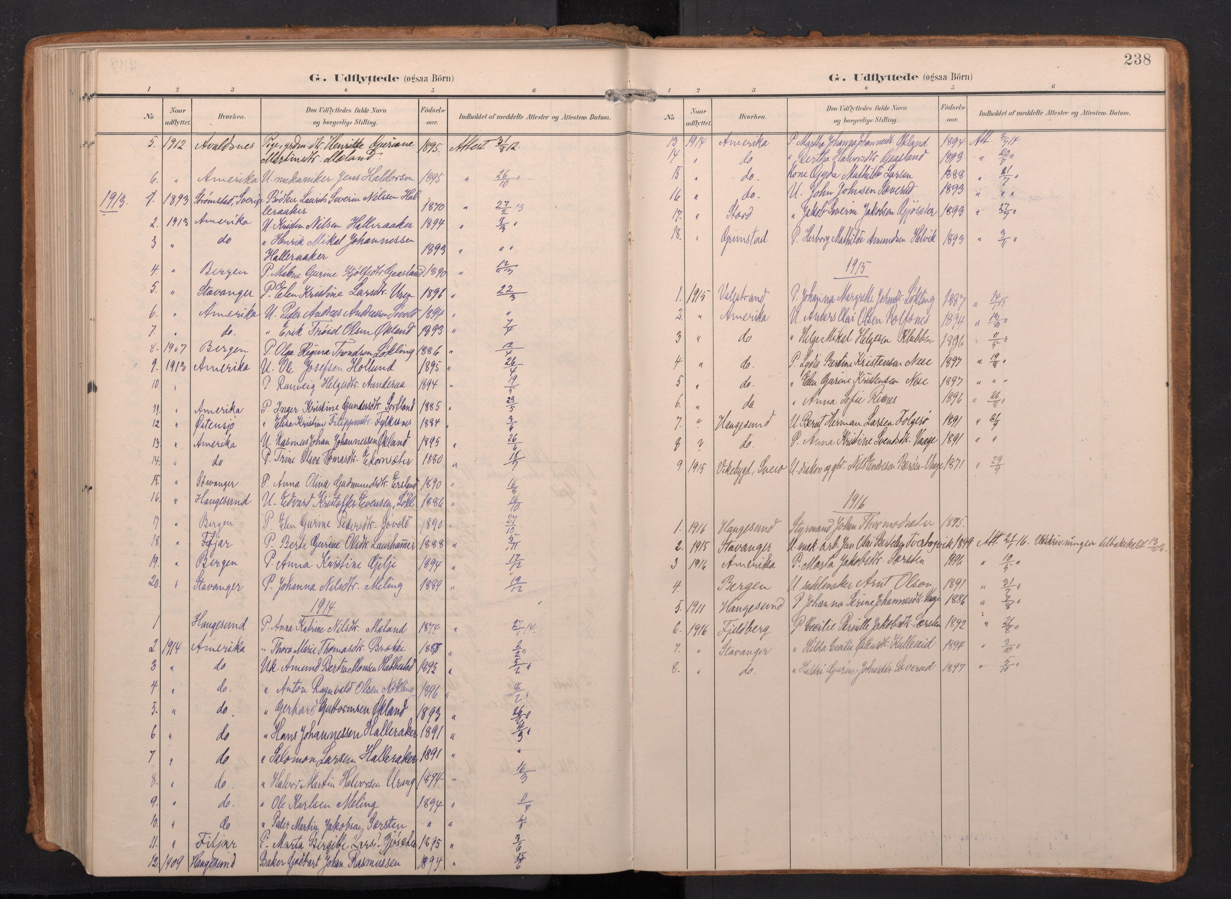 Finnås sokneprestembete, SAB/A-99925/H/Ha/Haa/Haac/L0003: Parish register (official) no. C 3, 1905-1917, p. 238