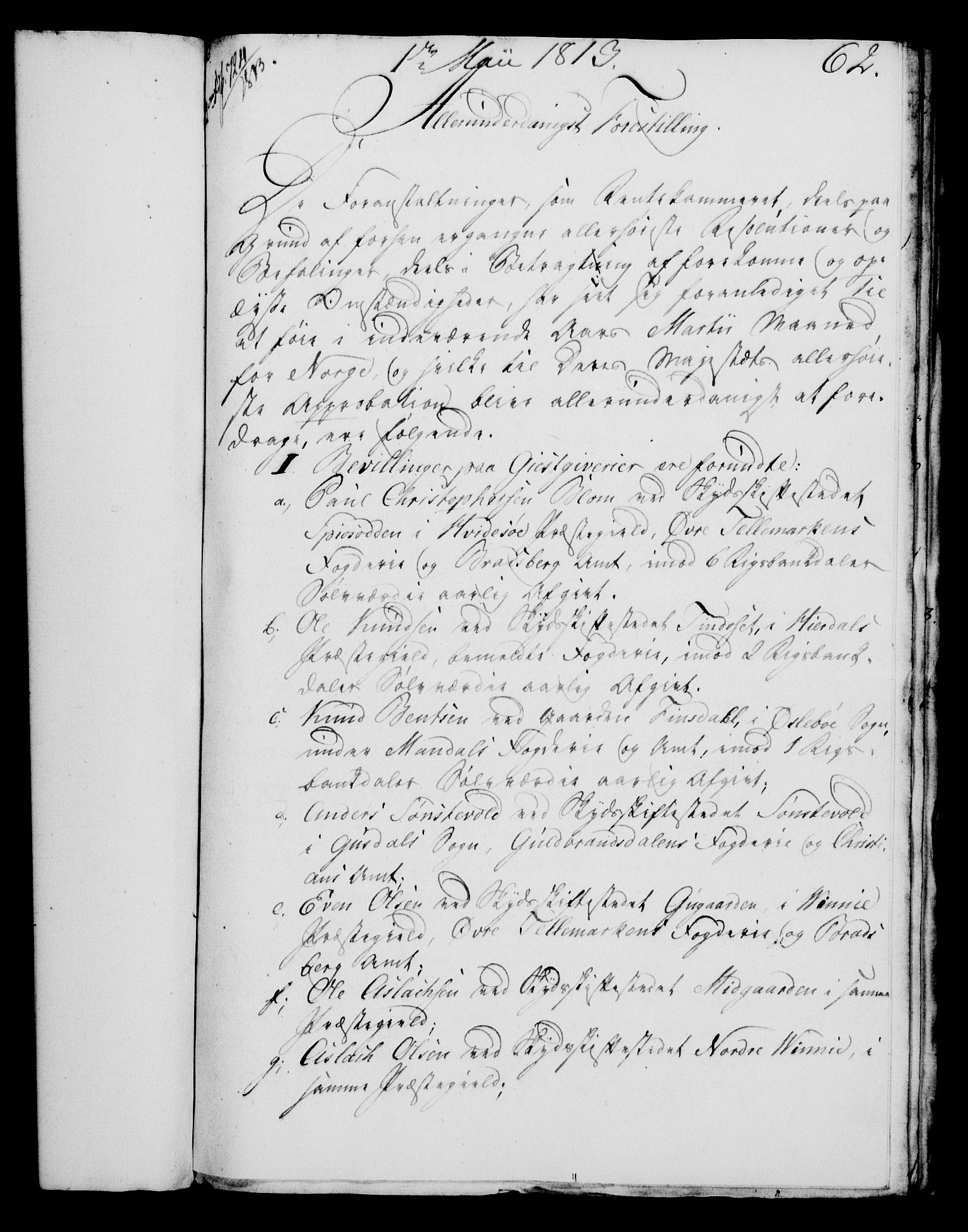 Rentekammeret, Kammerkanselliet, RA/EA-3111/G/Gf/Gfa/L0095: Norsk relasjons- og resolusjonsprotokoll (merket RK 52.95), 1813-1814, p. 255