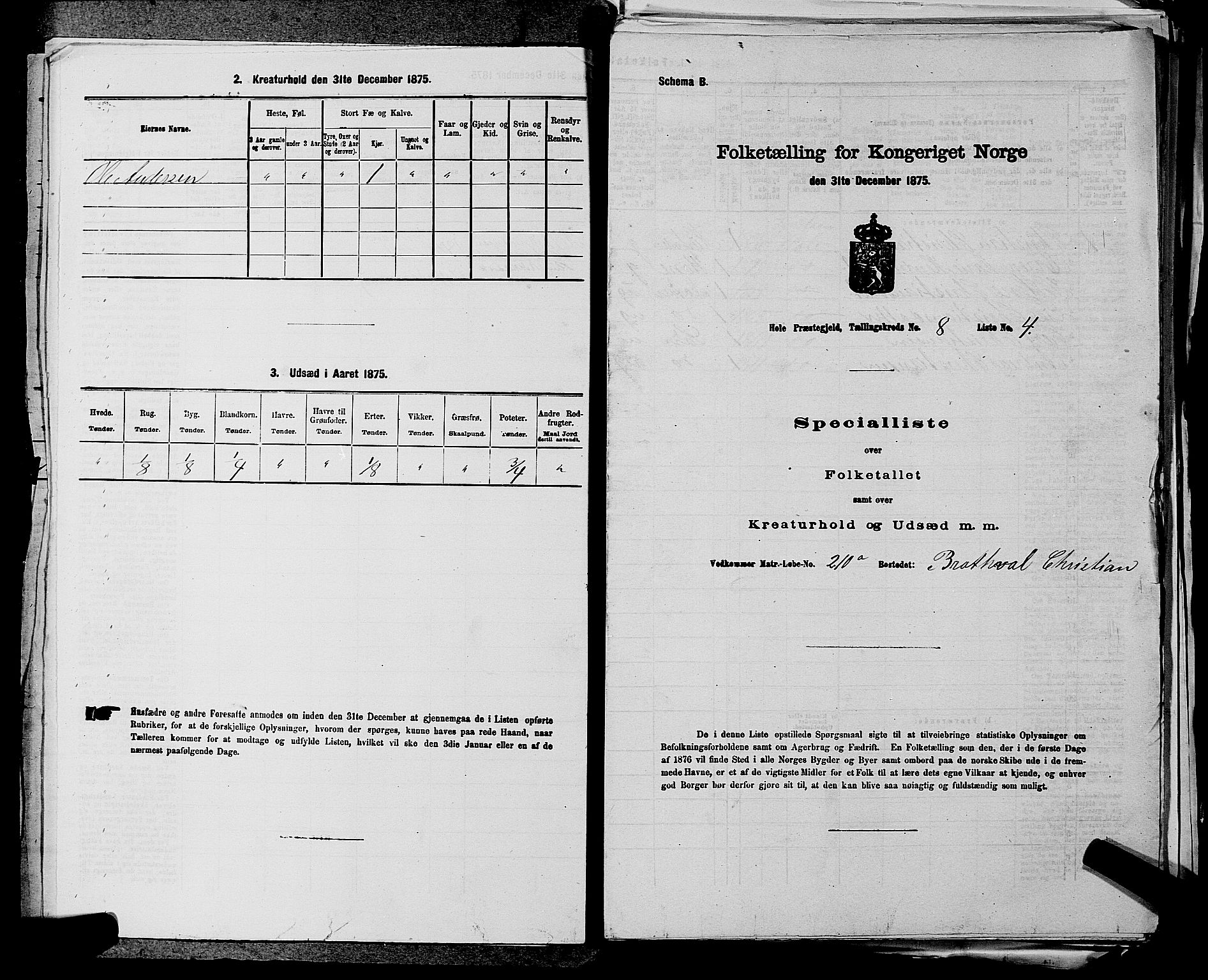 SAKO, 1875 census for 0612P Hole, 1875, p. 1384