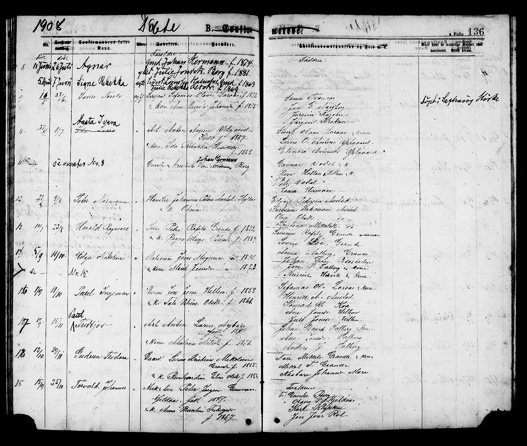 Ministerialprotokoller, klokkerbøker og fødselsregistre - Nord-Trøndelag, SAT/A-1458/731/L0311: Parish register (copy) no. 731C02, 1875-1911, p. 136