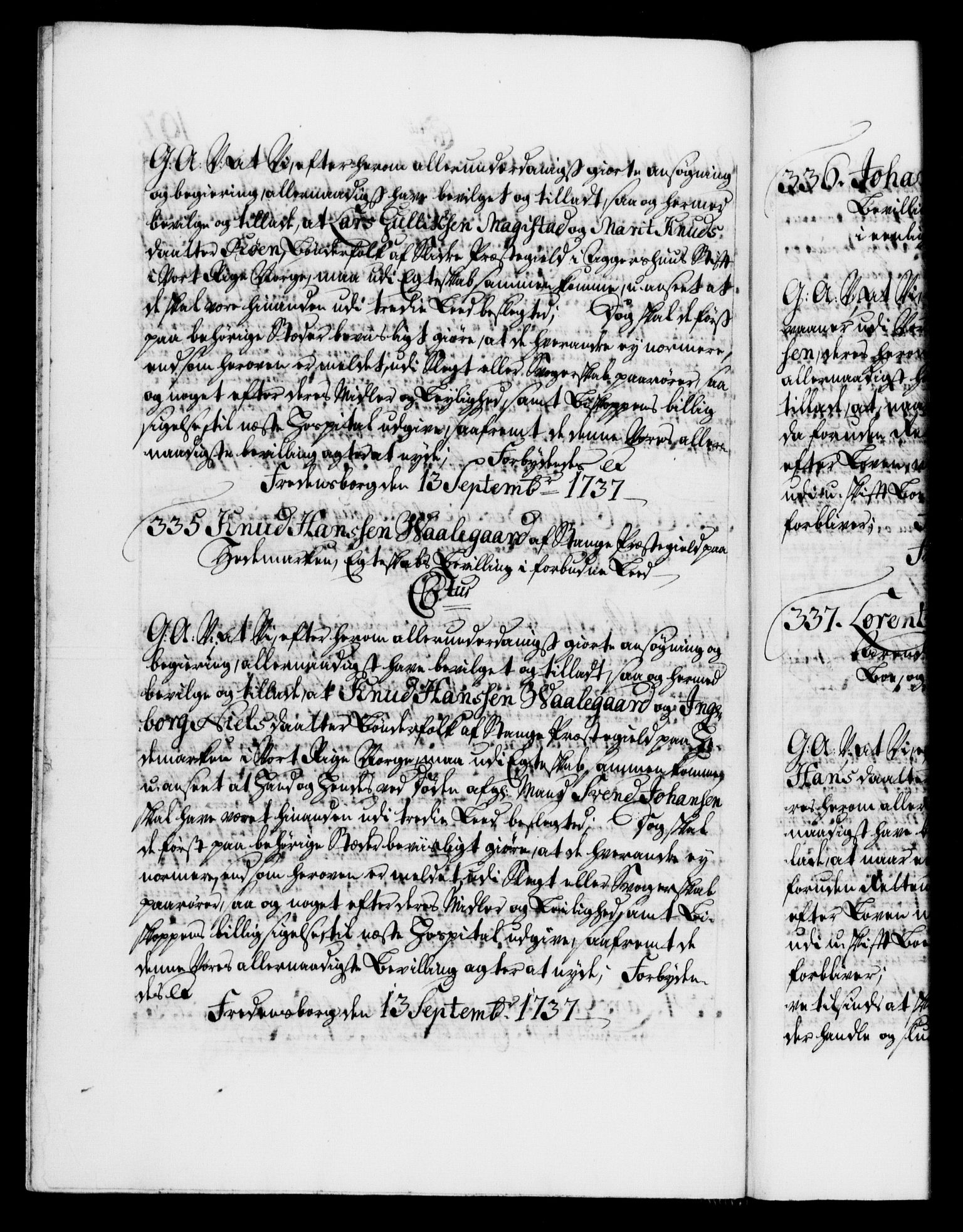 Danske Kanselli 1572-1799, RA/EA-3023/F/Fc/Fca/Fcaa/L0030: Norske registre, 1737-1738, p. 197b