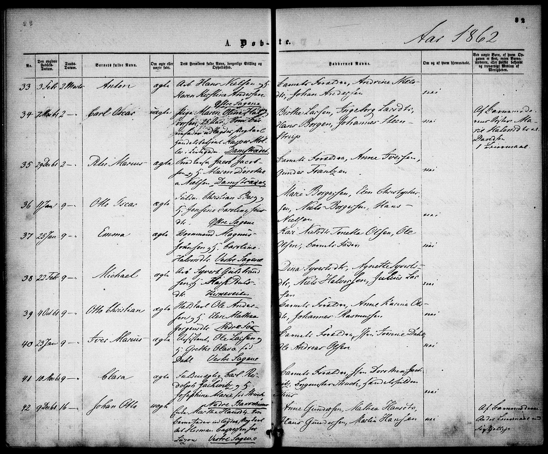 Gamle Aker prestekontor Kirkebøker, SAO/A-10617a/F/L0001: Parish register (official) no. 1, 1861-1865, p. 32