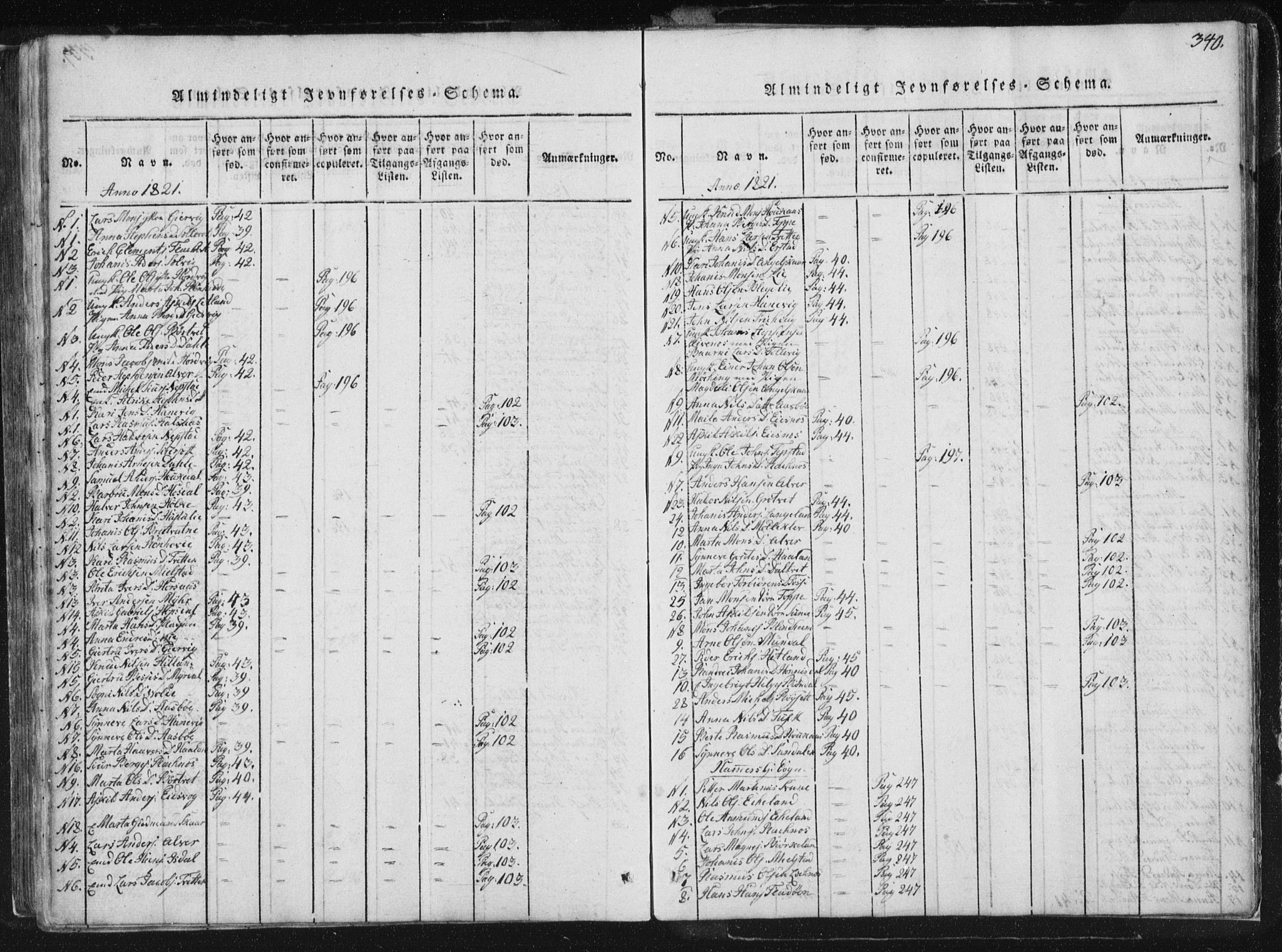 Hamre sokneprestembete, SAB/A-75501/H/Ha/Haa/Haaa/L0010: Parish register (official) no. A 10, 1816-1826, p. 340