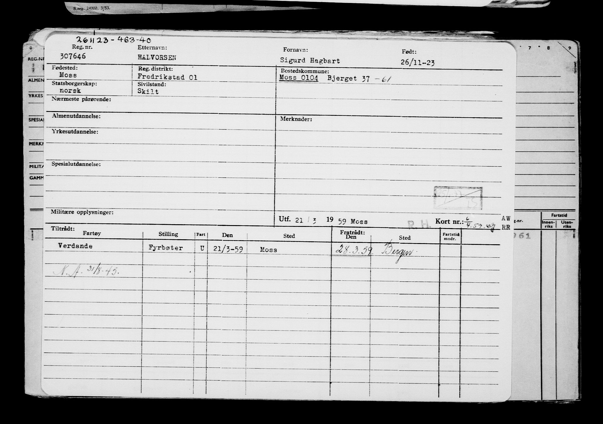 Direktoratet for sjømenn, AV/RA-S-3545/G/Gb/L0225: Hovedkort, 1923, p. 277