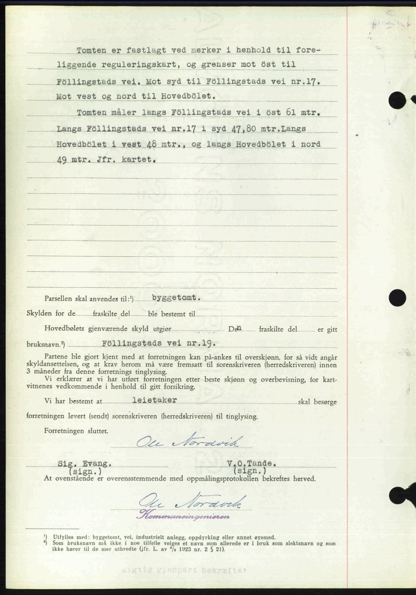 Toten tingrett, SAH/TING-006/H/Hb/Hbc/L0020: Mortgage book no. Hbc-20, 1948-1948, Diary no: : 2932/1948