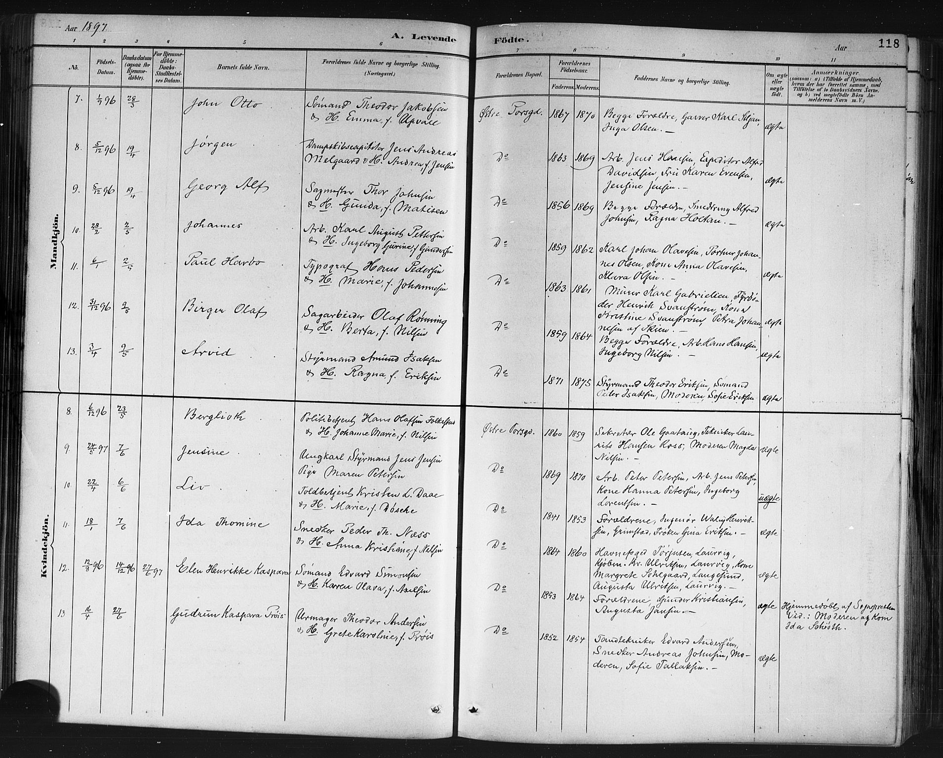Porsgrunn kirkebøker , SAKO/A-104/G/Gb/L0005: Parish register (copy) no. II 5, 1883-1915, p. 118
