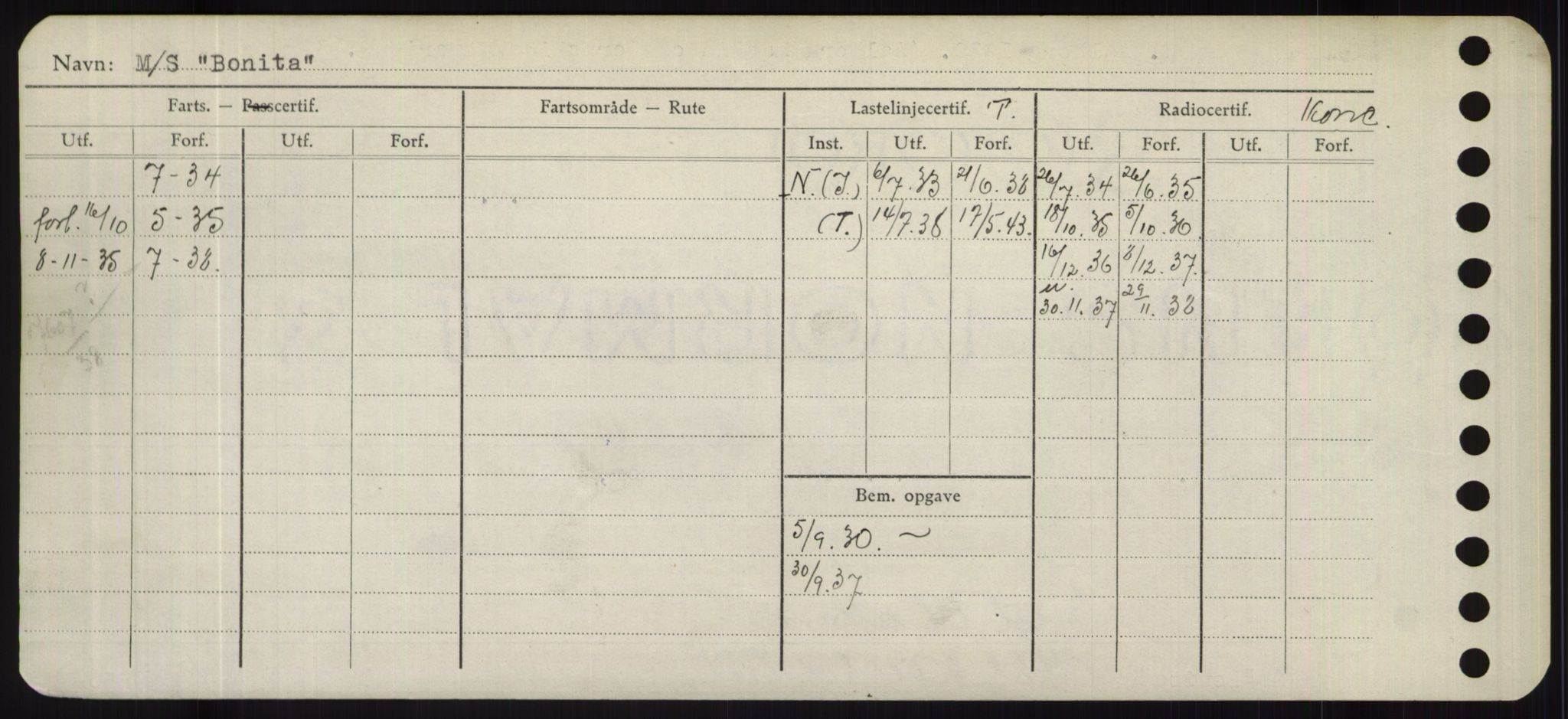 Sjøfartsdirektoratet med forløpere, Skipsmålingen, RA/S-1627/H/Hd/L0004: Fartøy, Bia-Boy, p. 508