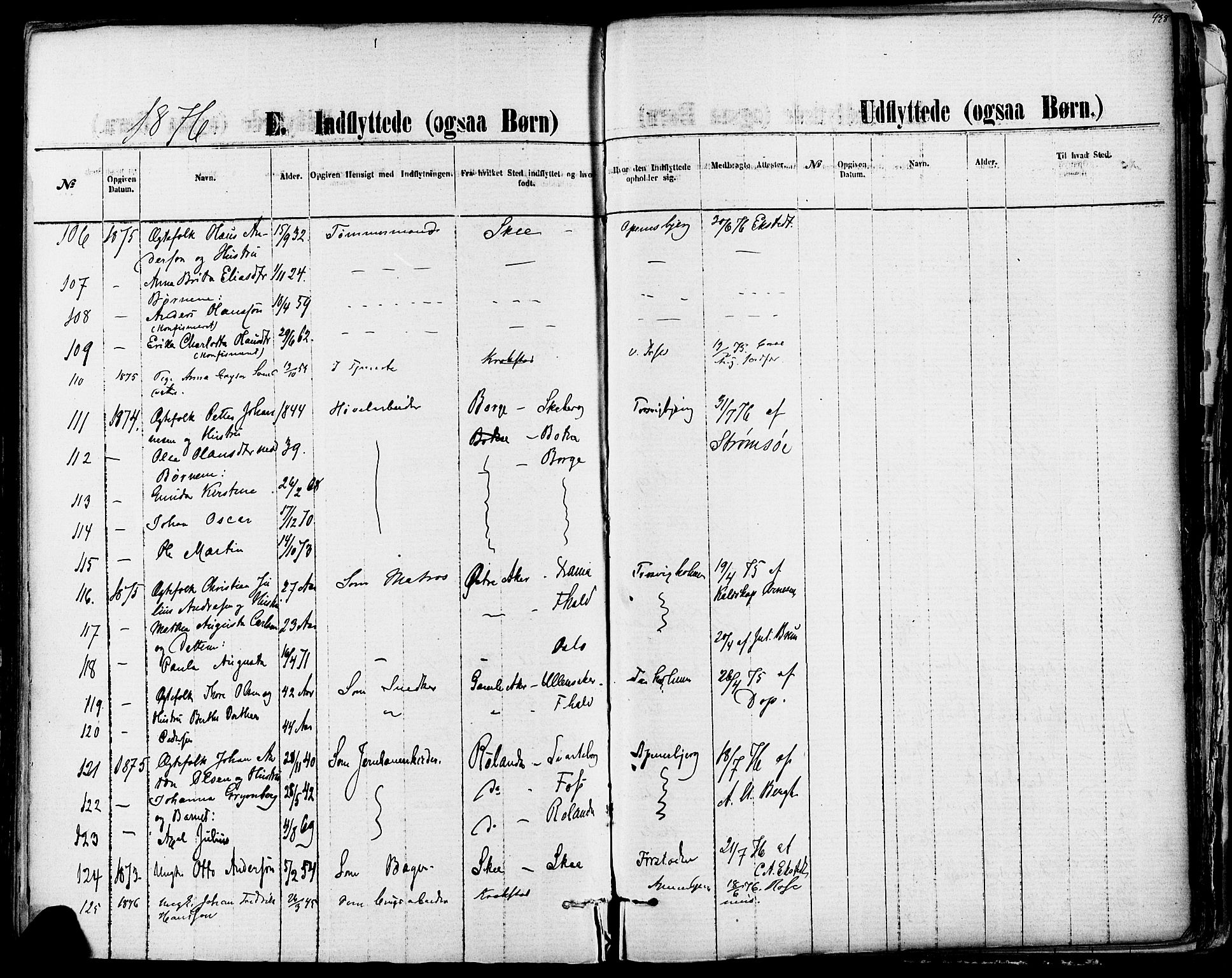 Fredrikstad domkirkes prestekontor Kirkebøker, AV/SAO-A-10906/F/Fa/L0001: Parish register (official) no. 1, 1871-1878, p. 438