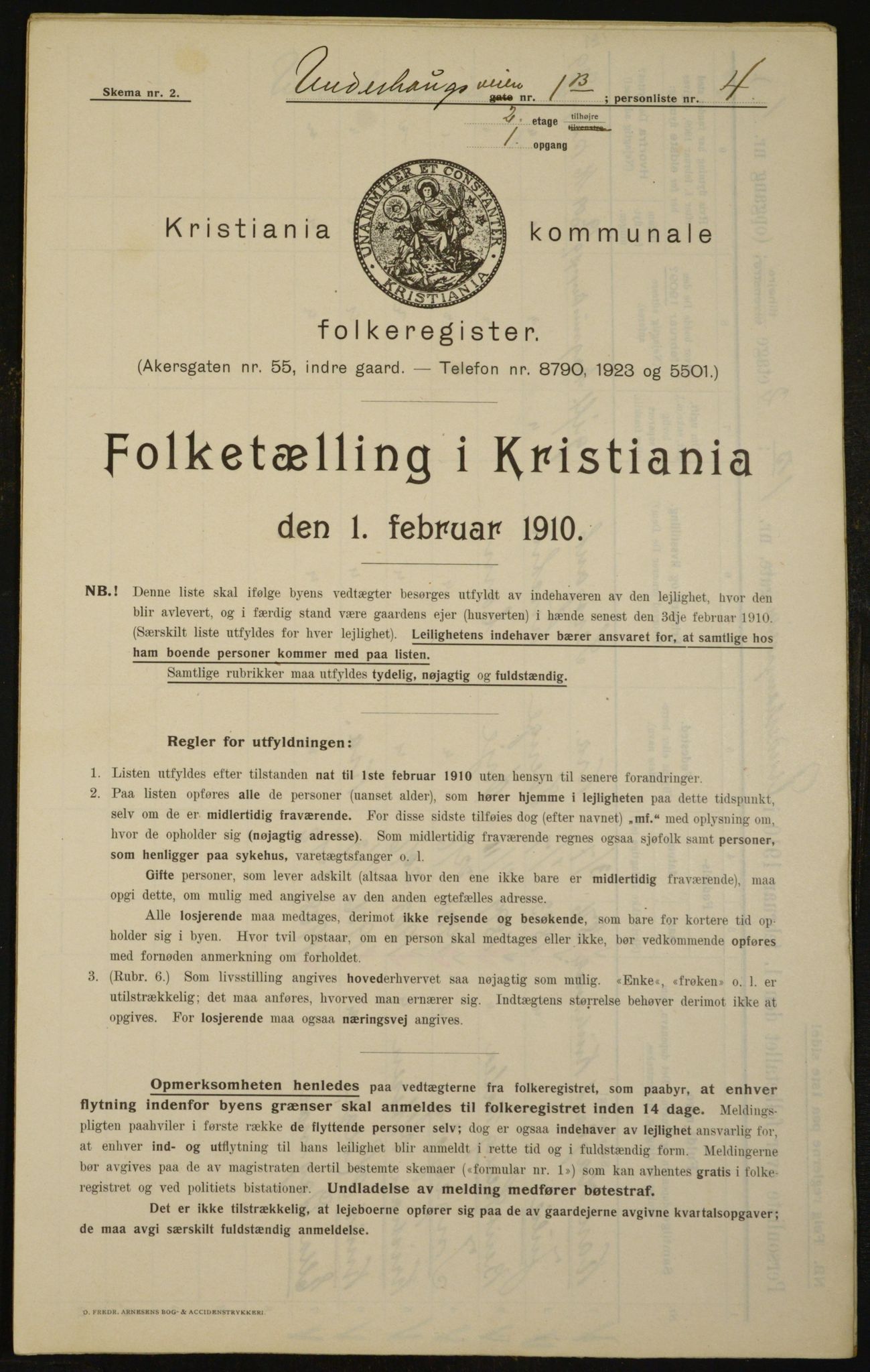 OBA, Municipal Census 1910 for Kristiania, 1910, p. 113519