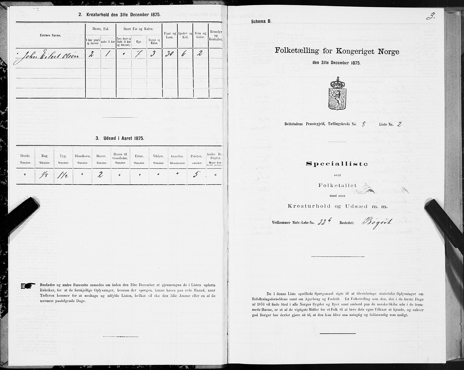 SAT, 1875 census for 1727P Beitstad, 1875, p. 6003