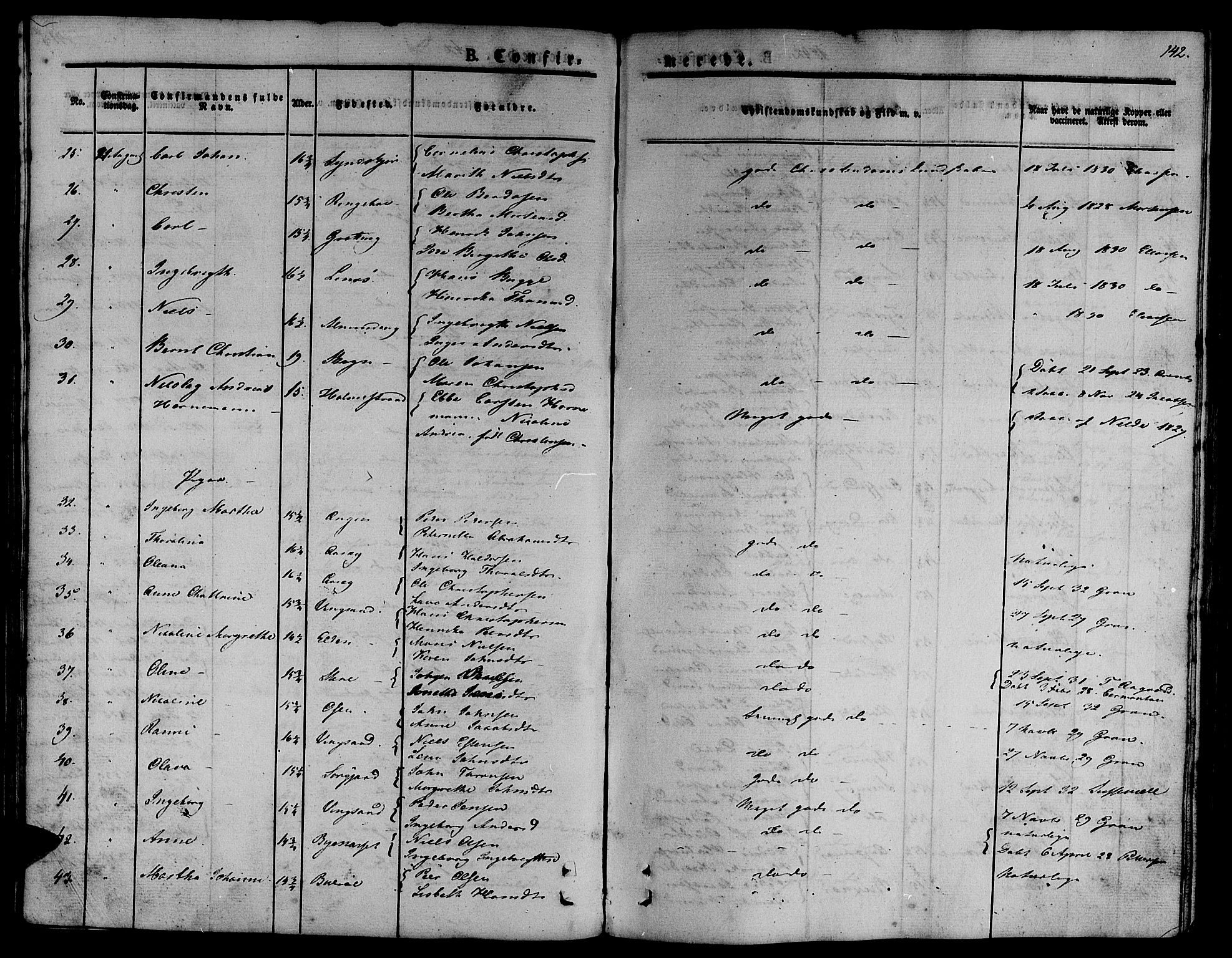 Ministerialprotokoller, klokkerbøker og fødselsregistre - Sør-Trøndelag, SAT/A-1456/657/L0703: Parish register (official) no. 657A04, 1831-1846, p. 142