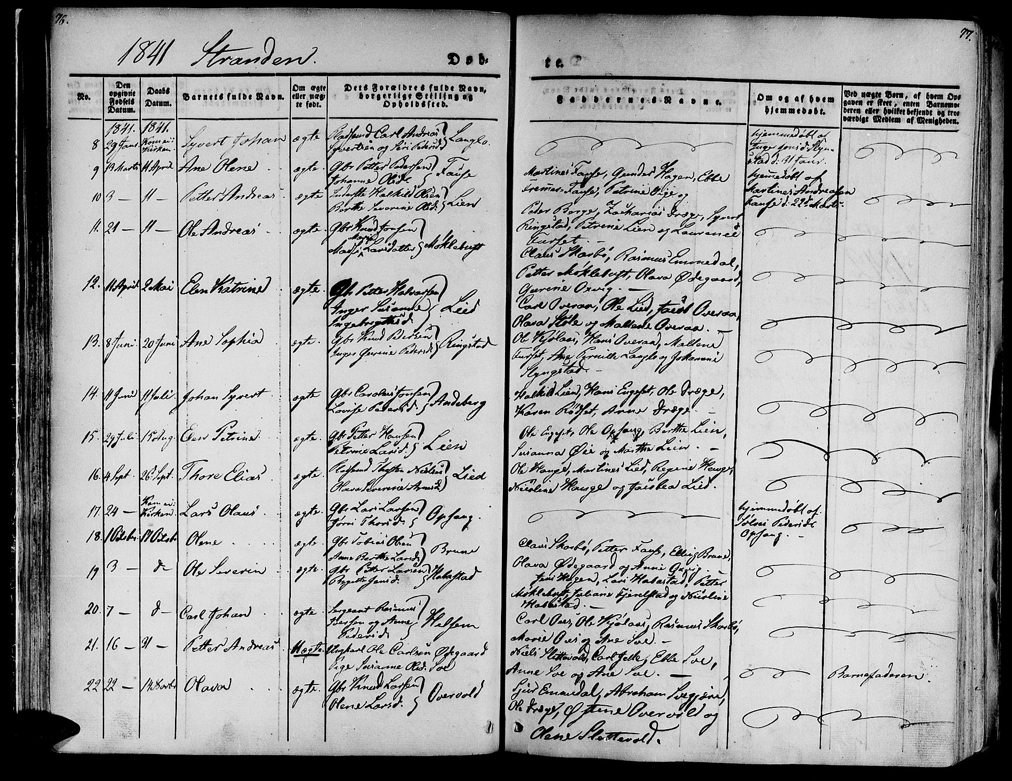 Ministerialprotokoller, klokkerbøker og fødselsregistre - Møre og Romsdal, AV/SAT-A-1454/520/L0274: Parish register (official) no. 520A04, 1827-1864, p. 76-77