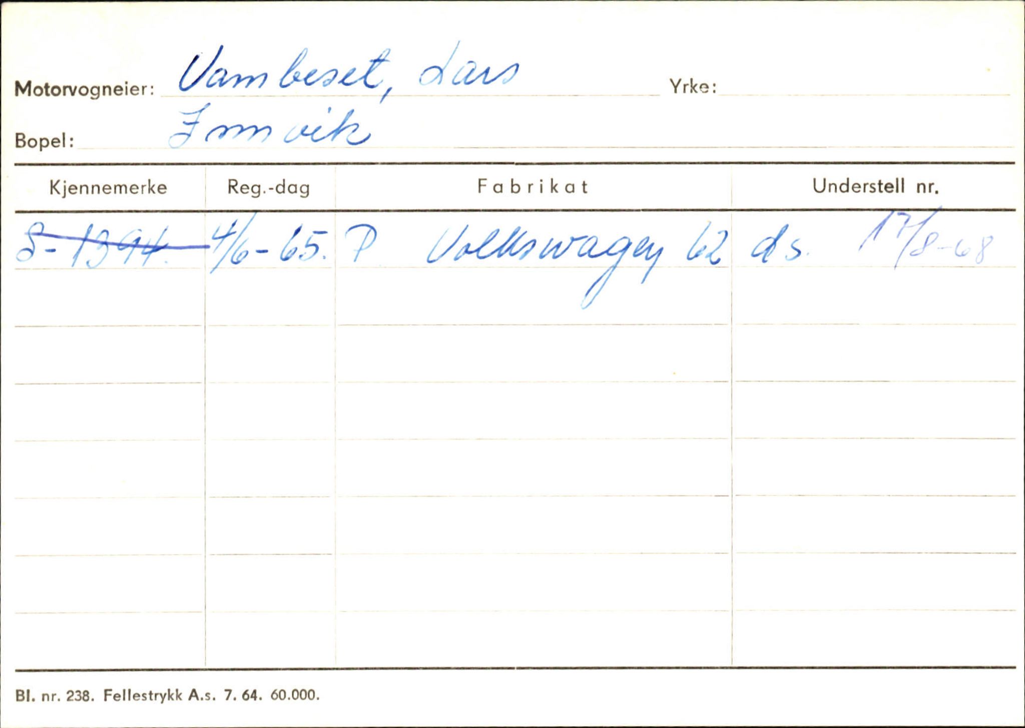 Statens vegvesen, Sogn og Fjordane vegkontor, AV/SAB-A-5301/4/F/L0131: Eigarregister Høyanger P-Å. Stryn S-Å, 1945-1975, p. 2095