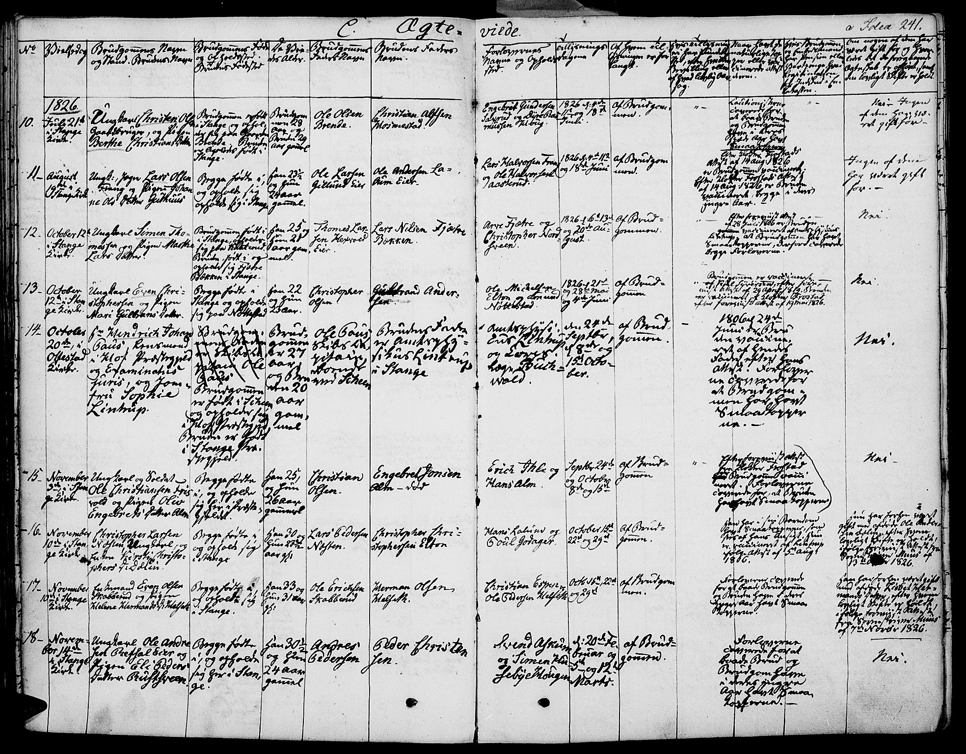 Stange prestekontor, AV/SAH-PREST-002/K/L0009: Parish register (official) no. 9, 1826-1835, p. 241