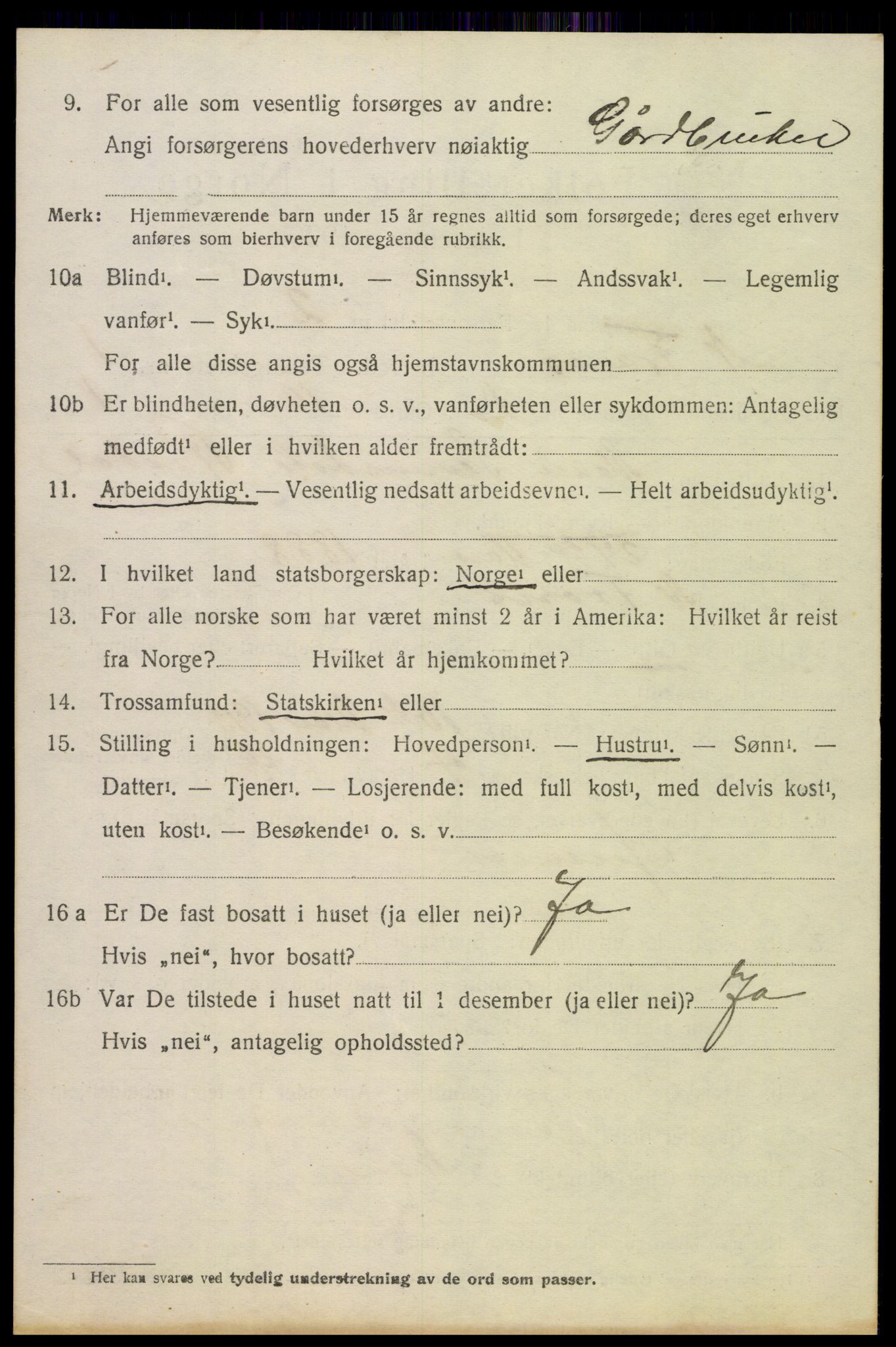 SAH, 1920 census for Nord-Fron, 1920, p. 2387