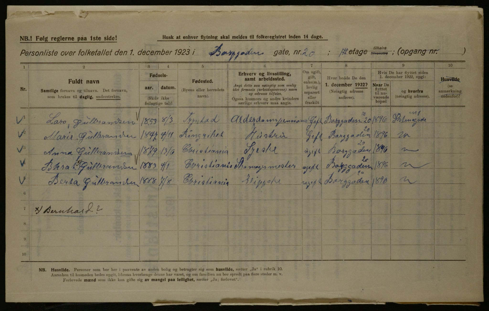 OBA, Municipal Census 1923 for Kristiania, 1923, p. 9137