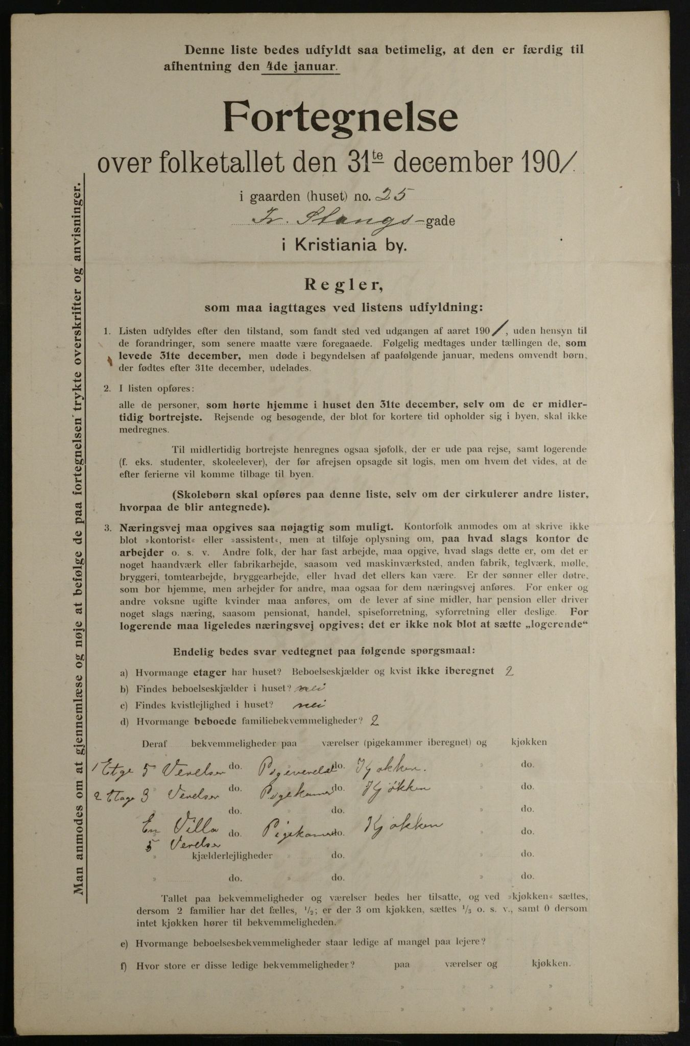 OBA, Municipal Census 1901 for Kristiania, 1901, p. 4305