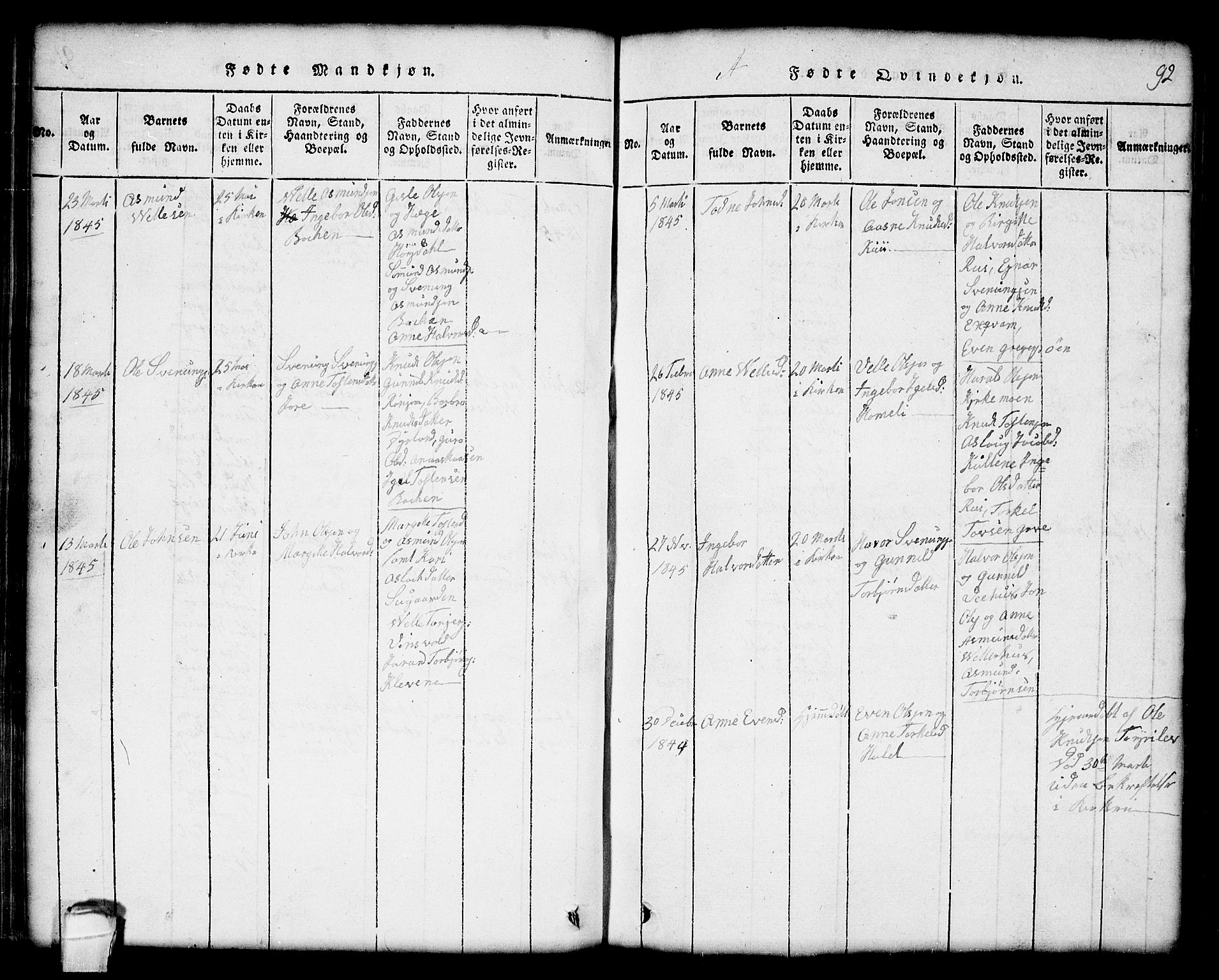 Seljord kirkebøker, SAKO/A-20/G/Gc/L0001: Parish register (copy) no. III 1, 1815-1849, p. 92