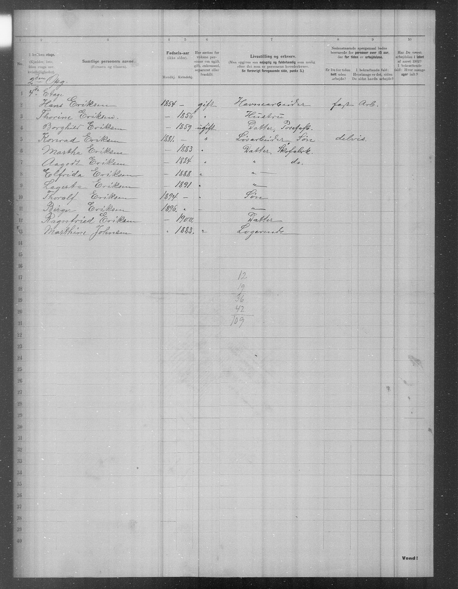 OBA, Municipal Census 1902 for Kristiania, 1902, p. 114