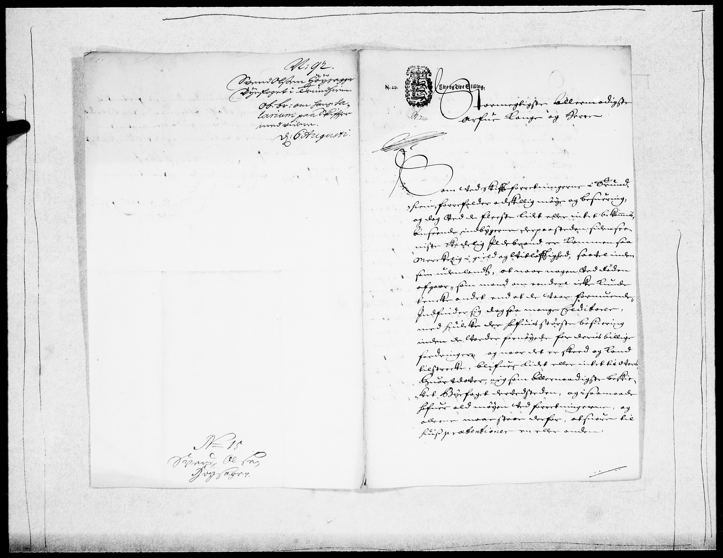 Danske Kanselli 1572-1799, AV/RA-EA-3023/F/Fc/Fcc/Fcca/L0045: Norske innlegg 1572-1799, 1691-1693, p. 222