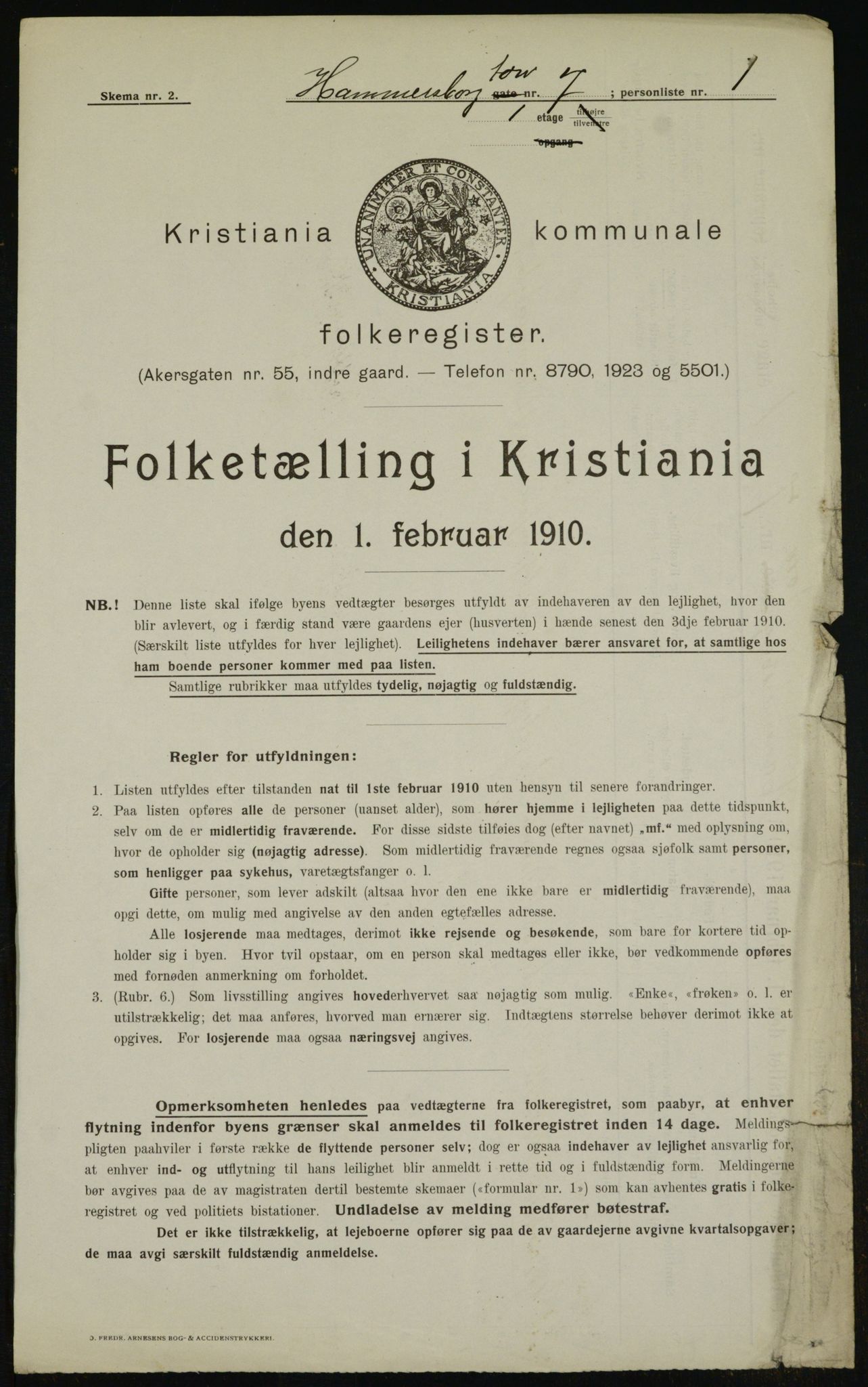 OBA, Municipal Census 1910 for Kristiania, 1910, p. 32362