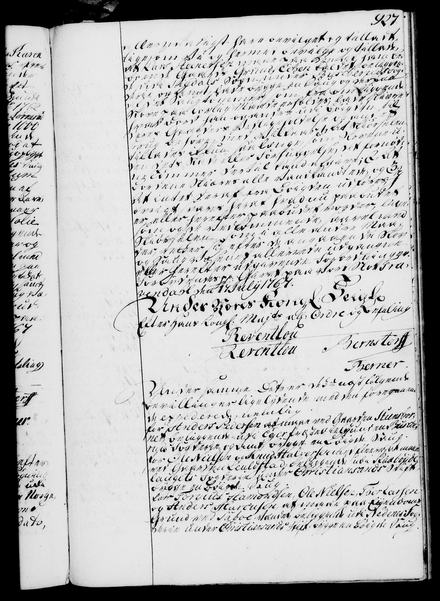 Rentekammeret, Kammerkanselliet, AV/RA-EA-3111/G/Gg/Gga/L0007: Norsk ekspedisjonsprotokoll med register (merket RK 53.7), 1759-1768, p. 927