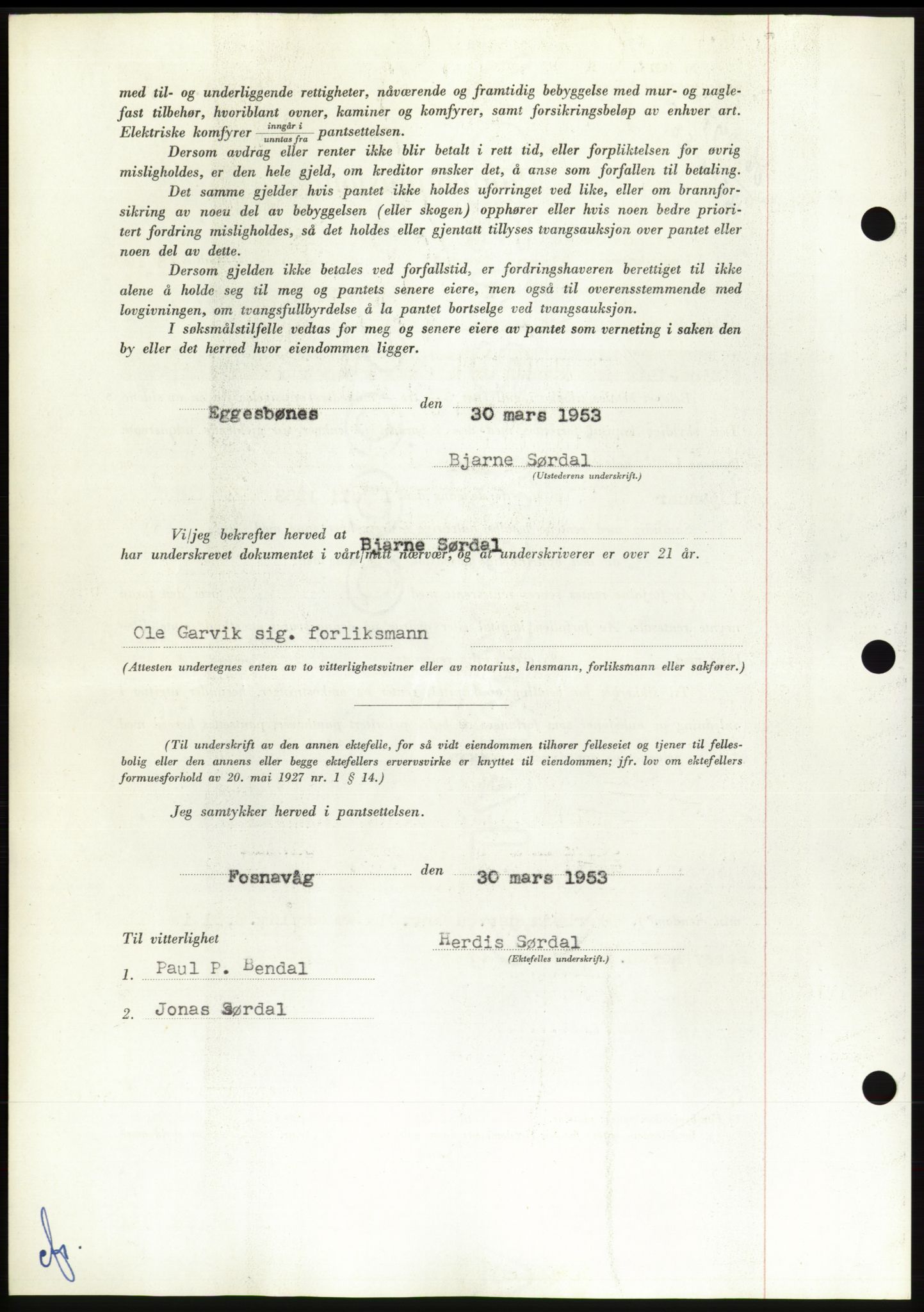 Søre Sunnmøre sorenskriveri, SAT/A-4122/1/2/2C/L0123: Mortgage book no. 11B, 1953-1953, Diary no: : 897/1953