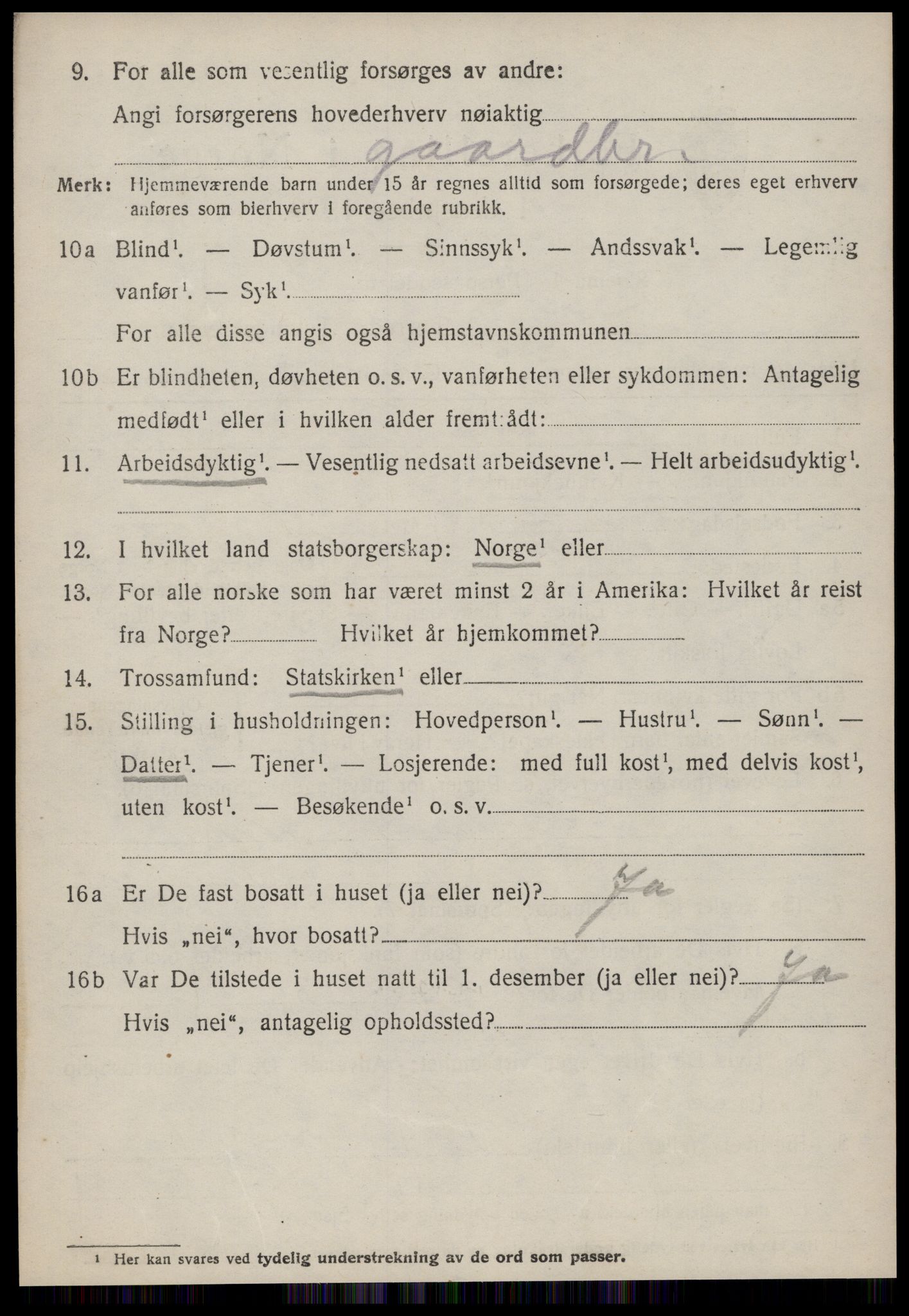 SAT, 1920 census for Vatne, 1920, p. 1843