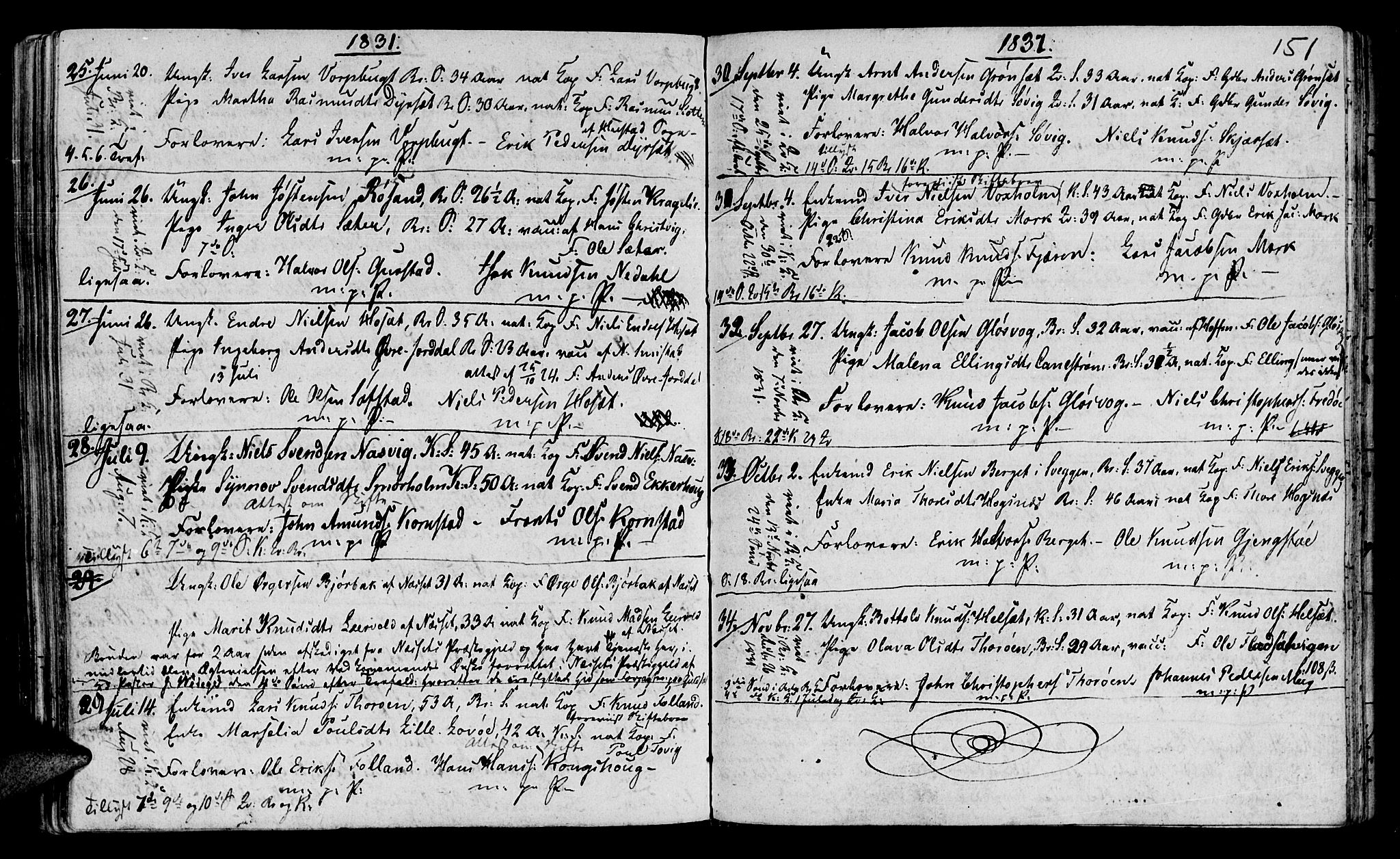 Ministerialprotokoller, klokkerbøker og fødselsregistre - Møre og Romsdal, SAT/A-1454/568/L0795: Parish register (official) no. 568A04, 1802-1845, p. 151