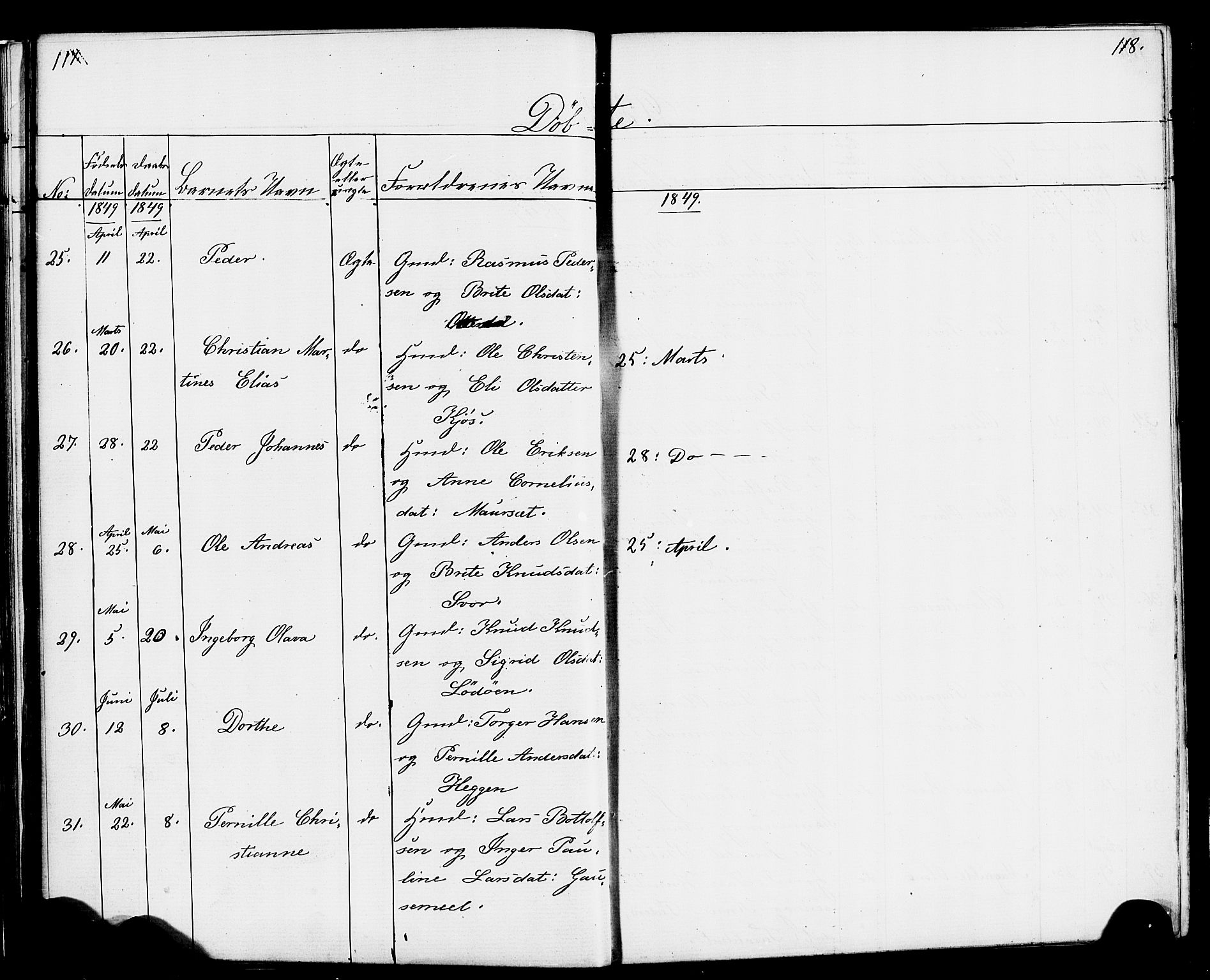 Hornindal sokneprestembete, AV/SAB-A-82401/H/Haa/Haaa/L0001: Parish register (official) no. A 1, 1837-1866, p. 118-119