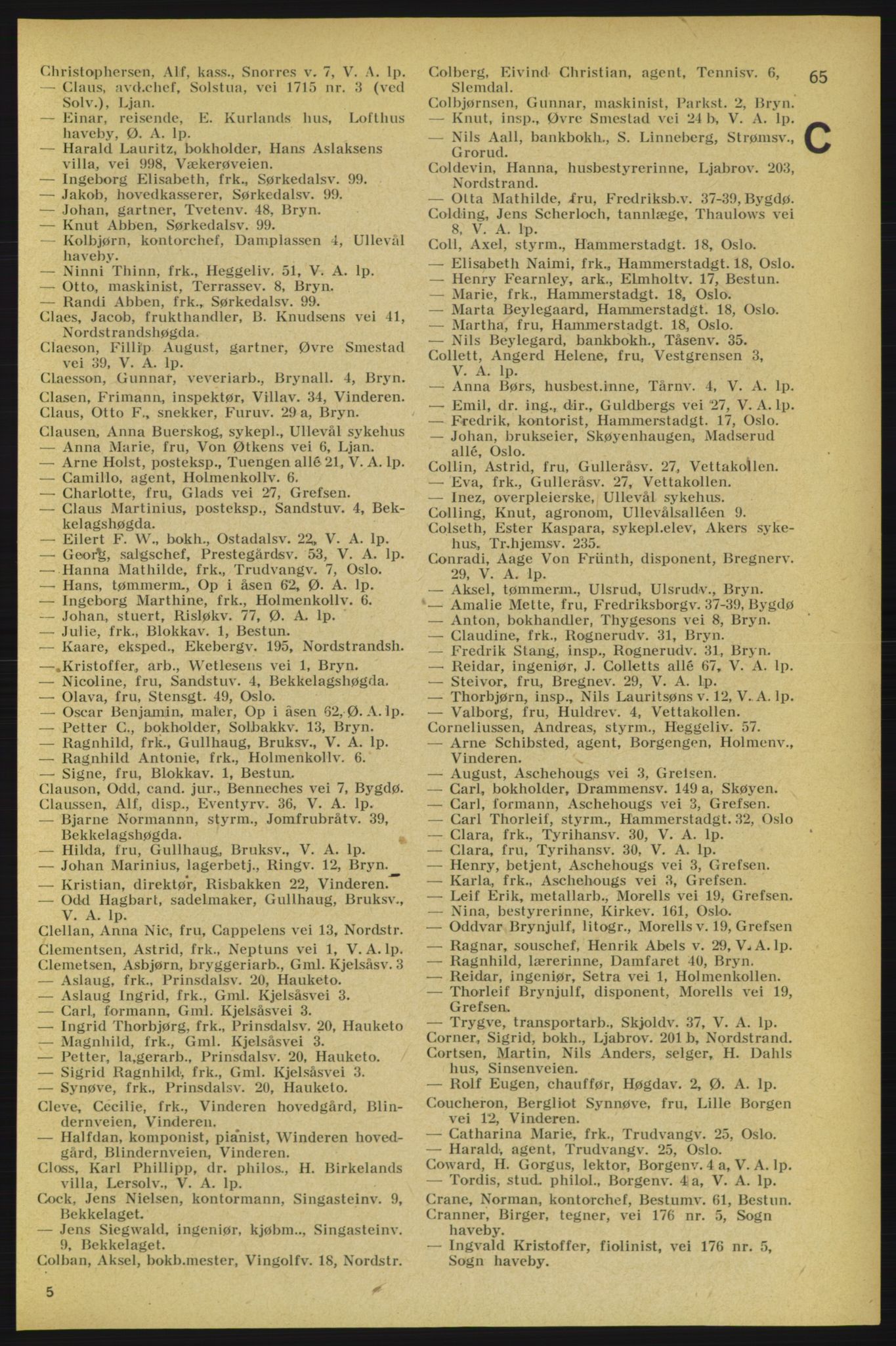 Aker adressebok/adressekalender, PUBL/001/A/005: Aker adressebok, 1934-1935, p. 65