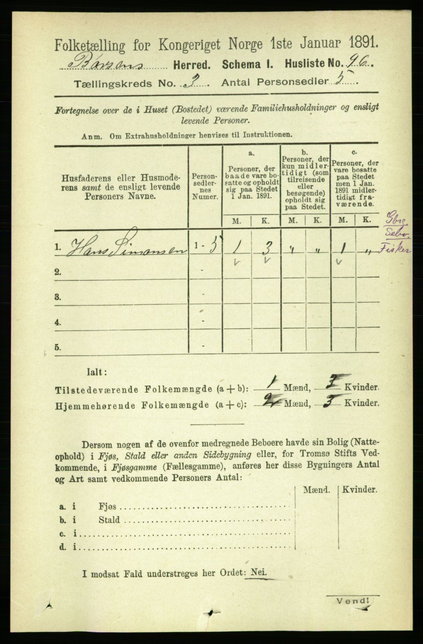 RA, 1891 census for 1658 Børsa, 1891, p. 876