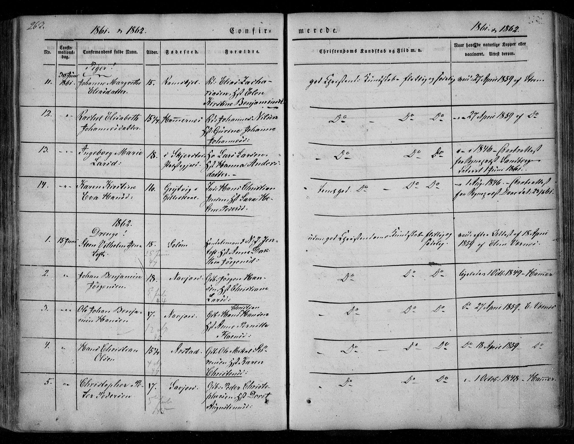 Ministerialprotokoller, klokkerbøker og fødselsregistre - Nordland, AV/SAT-A-1459/846/L0644: Parish register (official) no. 846A02, 1837-1872, p. 263