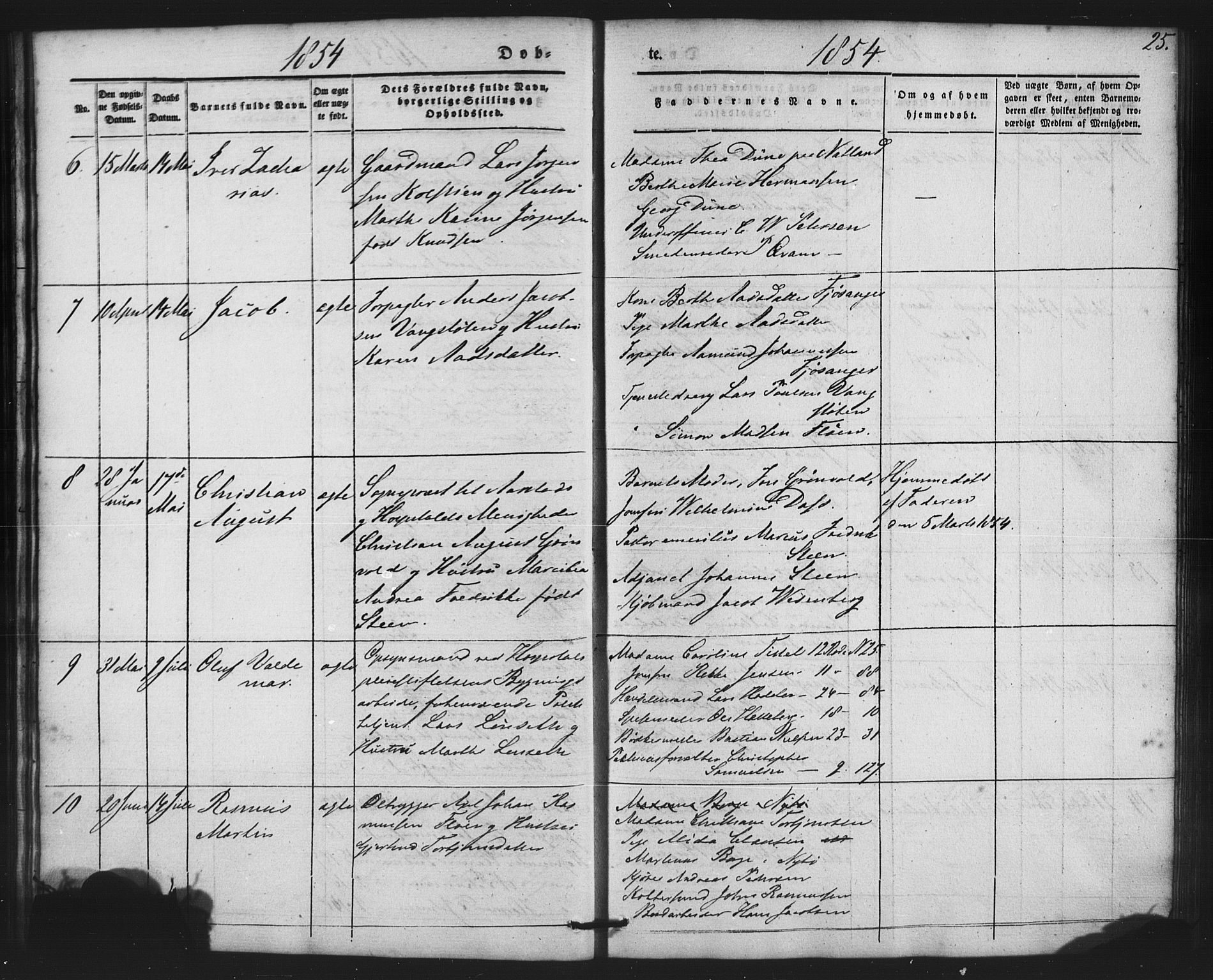 St. Jørgens hospital og Årstad sokneprestembete, AV/SAB-A-99934: Parish register (copy) no. A 2, 1843-1863, p. 25