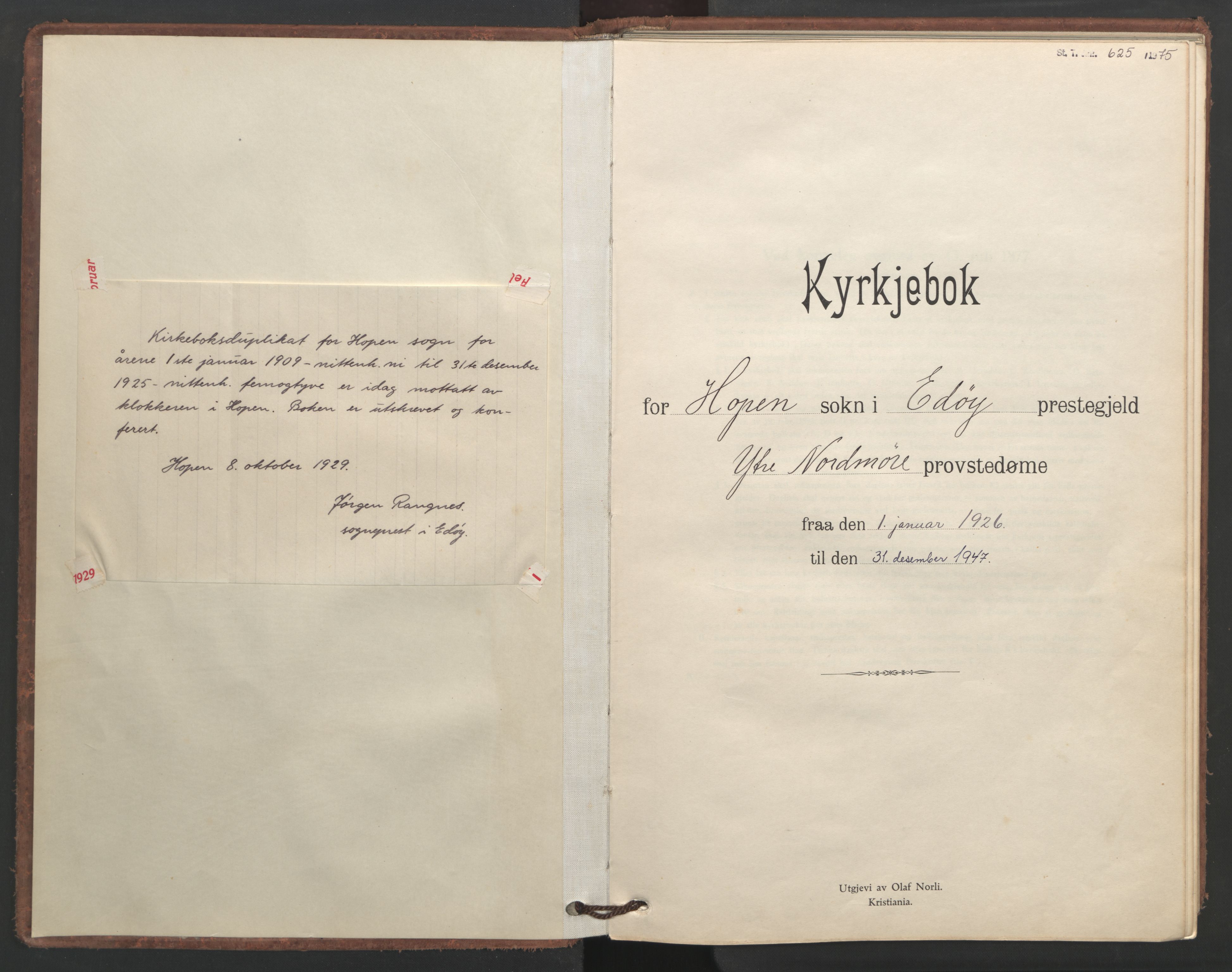 Ministerialprotokoller, klokkerbøker og fødselsregistre - Møre og Romsdal, AV/SAT-A-1454/583/L0957: Parish register (copy) no. 583C02, 1926-1947