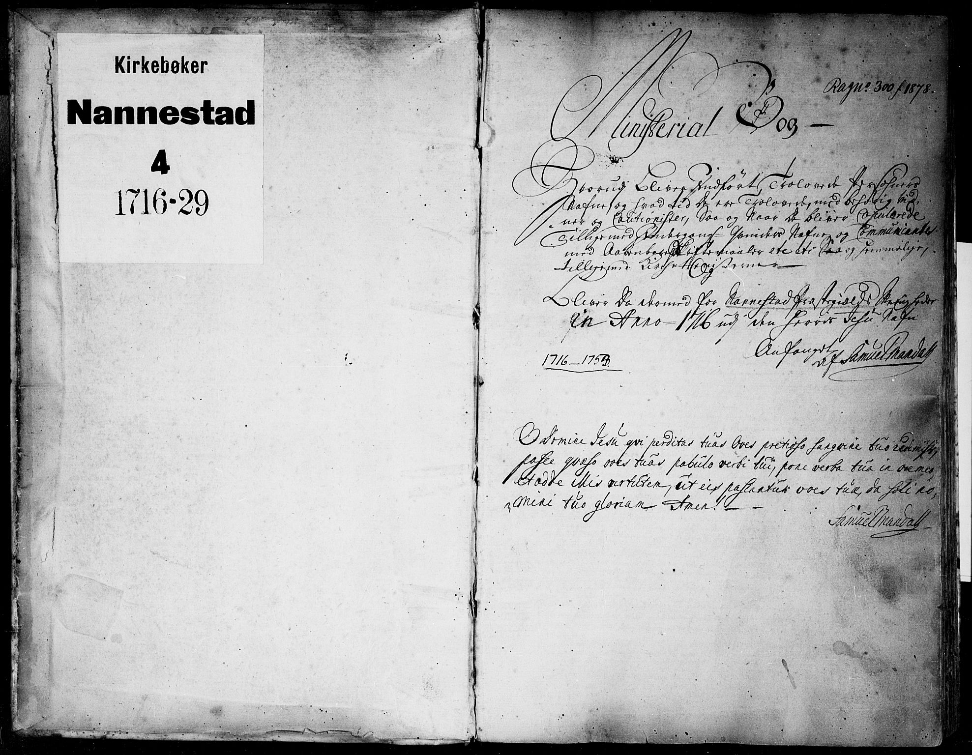 Nannestad prestekontor Kirkebøker, SAO/A-10414a/F/Fa/L0004: Parish register (official) no. I 4, 1716-1753