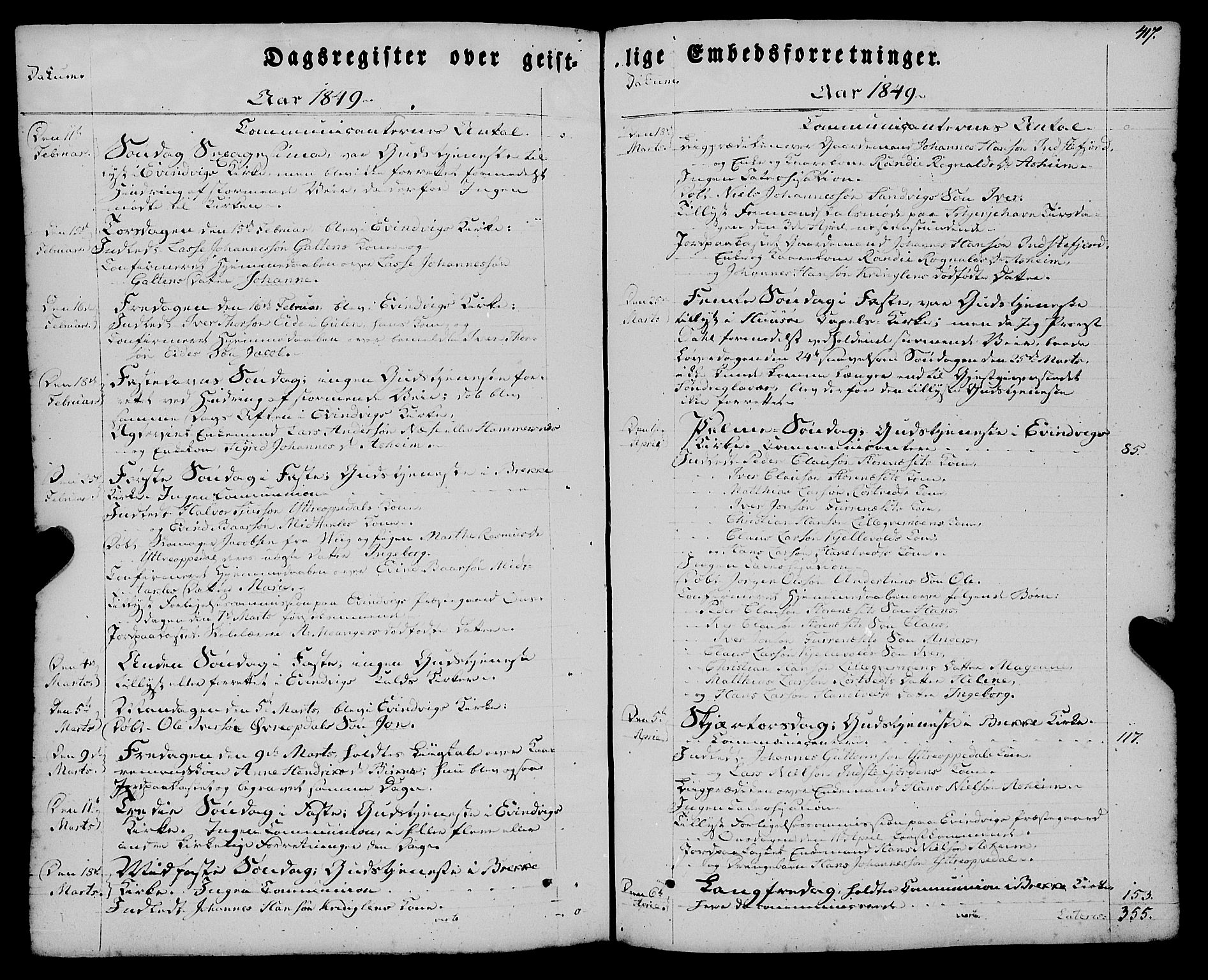 Gulen sokneprestembete, AV/SAB-A-80201/H/Haa/Haaa/L0021: Parish register (official) no. A 21, 1848-1858, p. 417