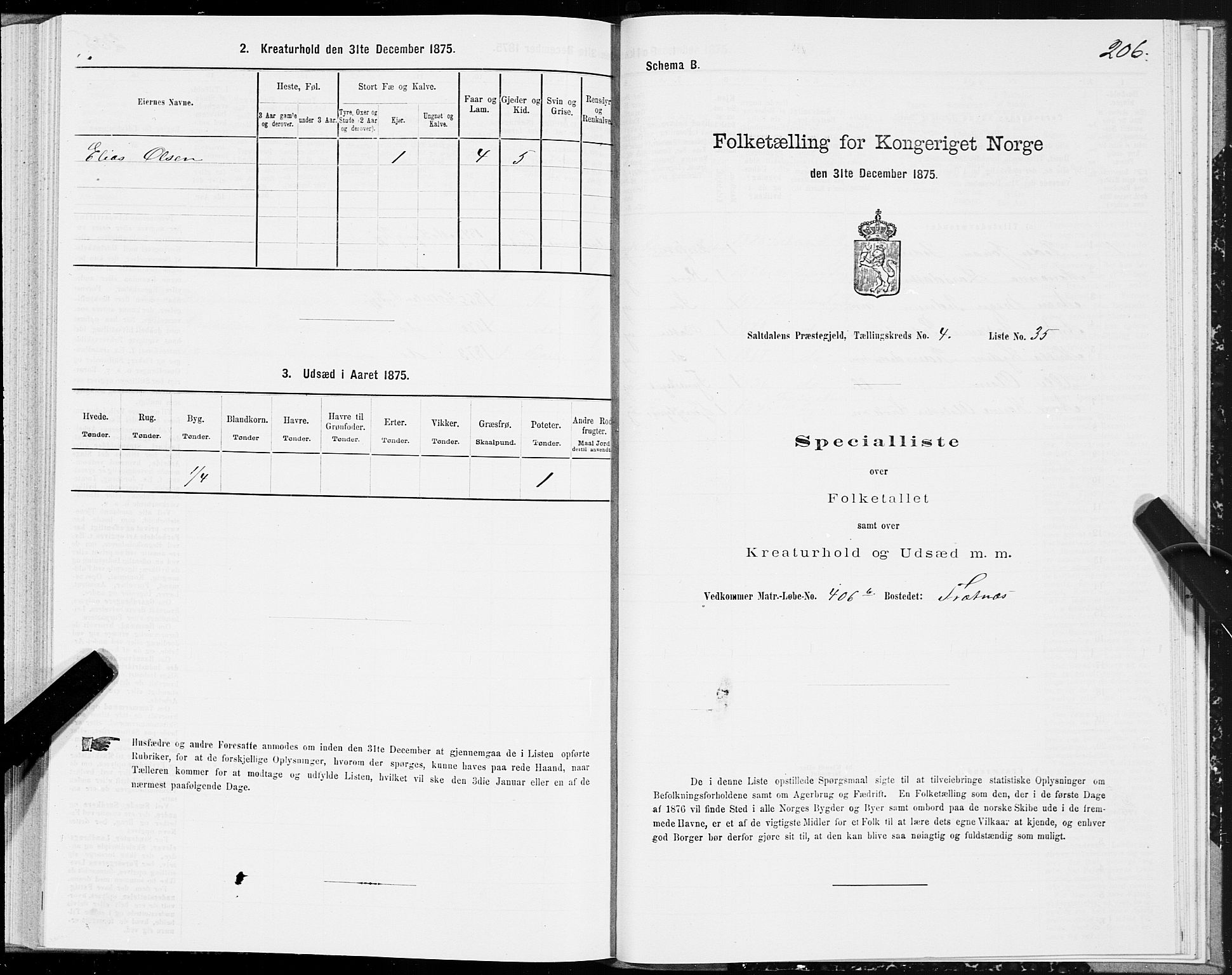 SAT, 1875 census for 1840P Saltdal, 1875, p. 2206