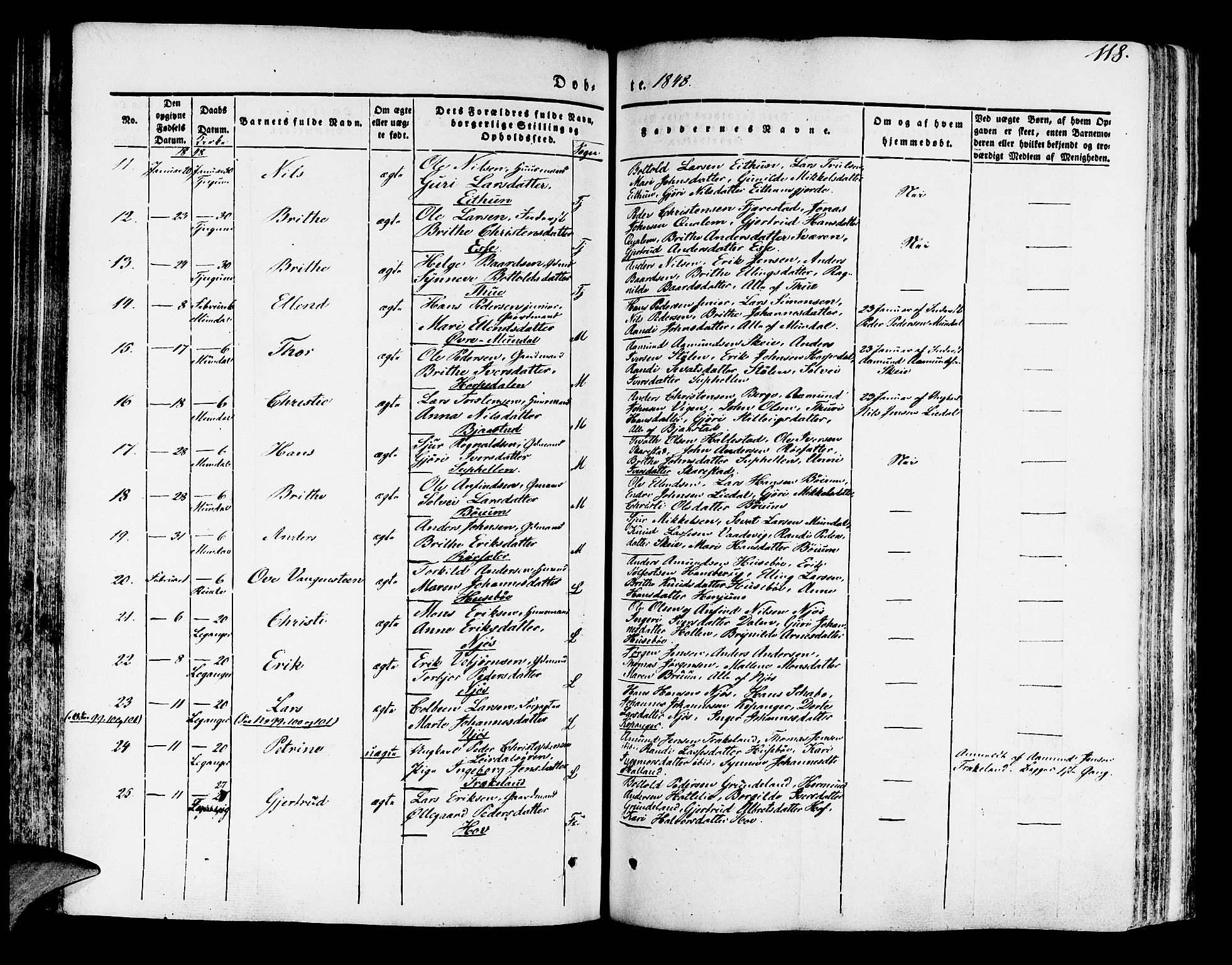 Leikanger sokneprestembete, SAB/A-81001: Parish register (official) no. A 7, 1838-1851, p. 118