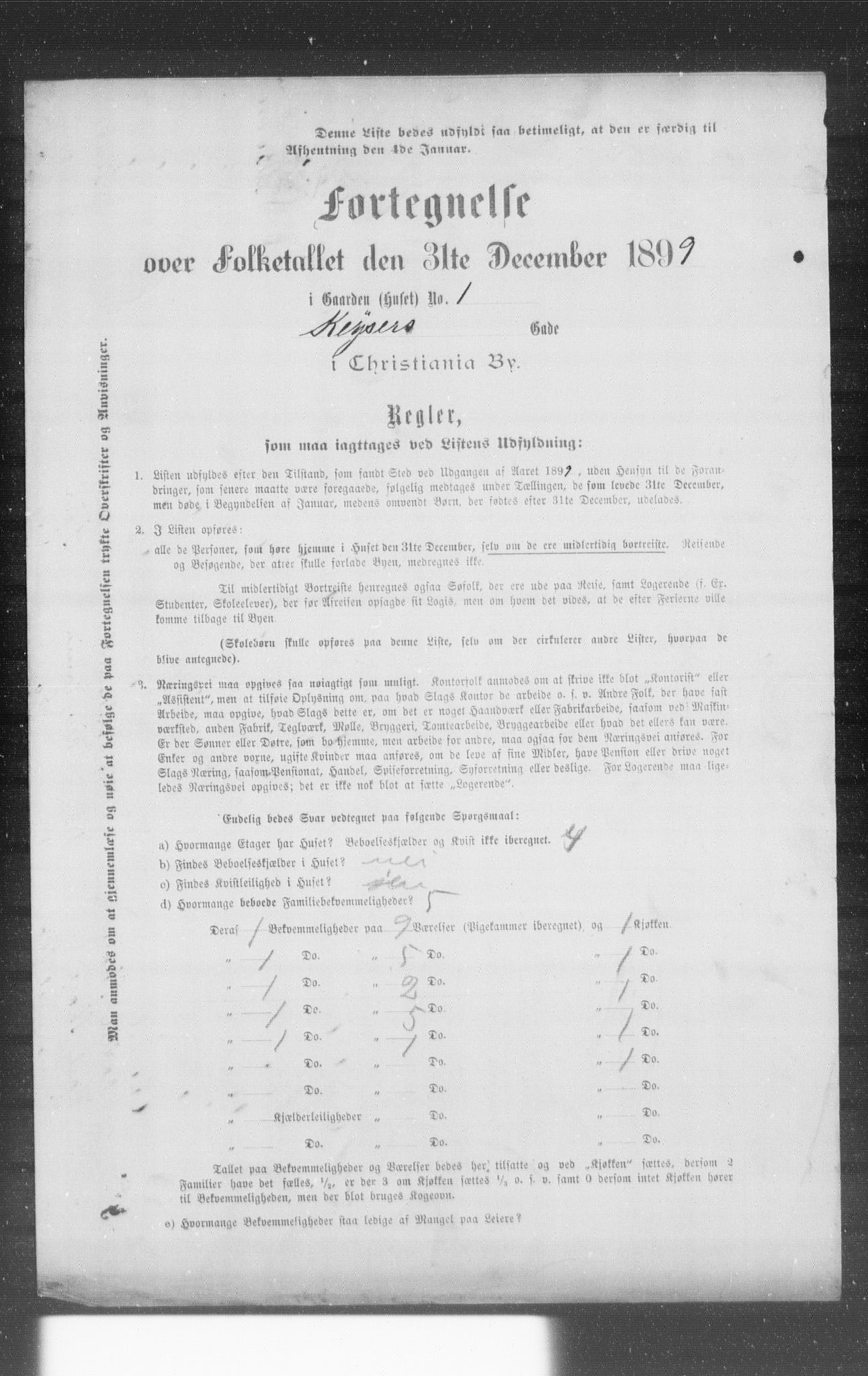 OBA, Municipal Census 1899 for Kristiania, 1899, p. 6454