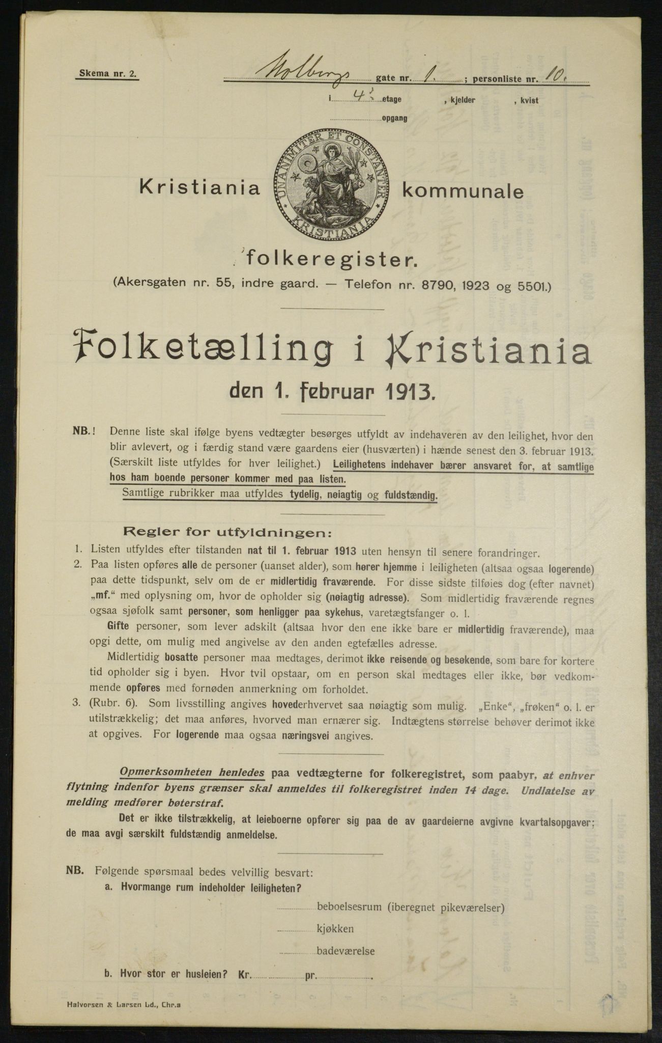 OBA, Municipal Census 1913 for Kristiania, 1913, p. 40360