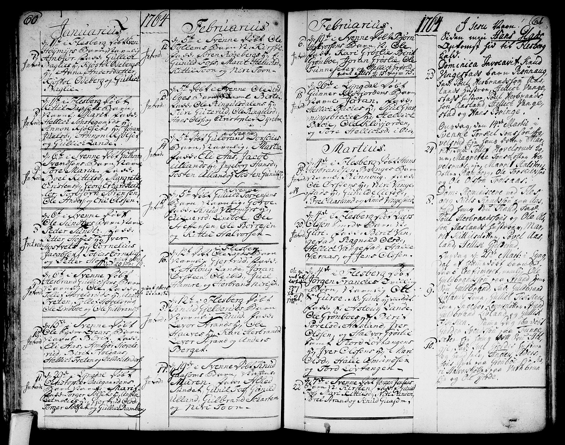 Flesberg kirkebøker, SAKO/A-18/F/Fa/L0003: Parish register (official) no. I 3, 1748-1790, p. 60-61
